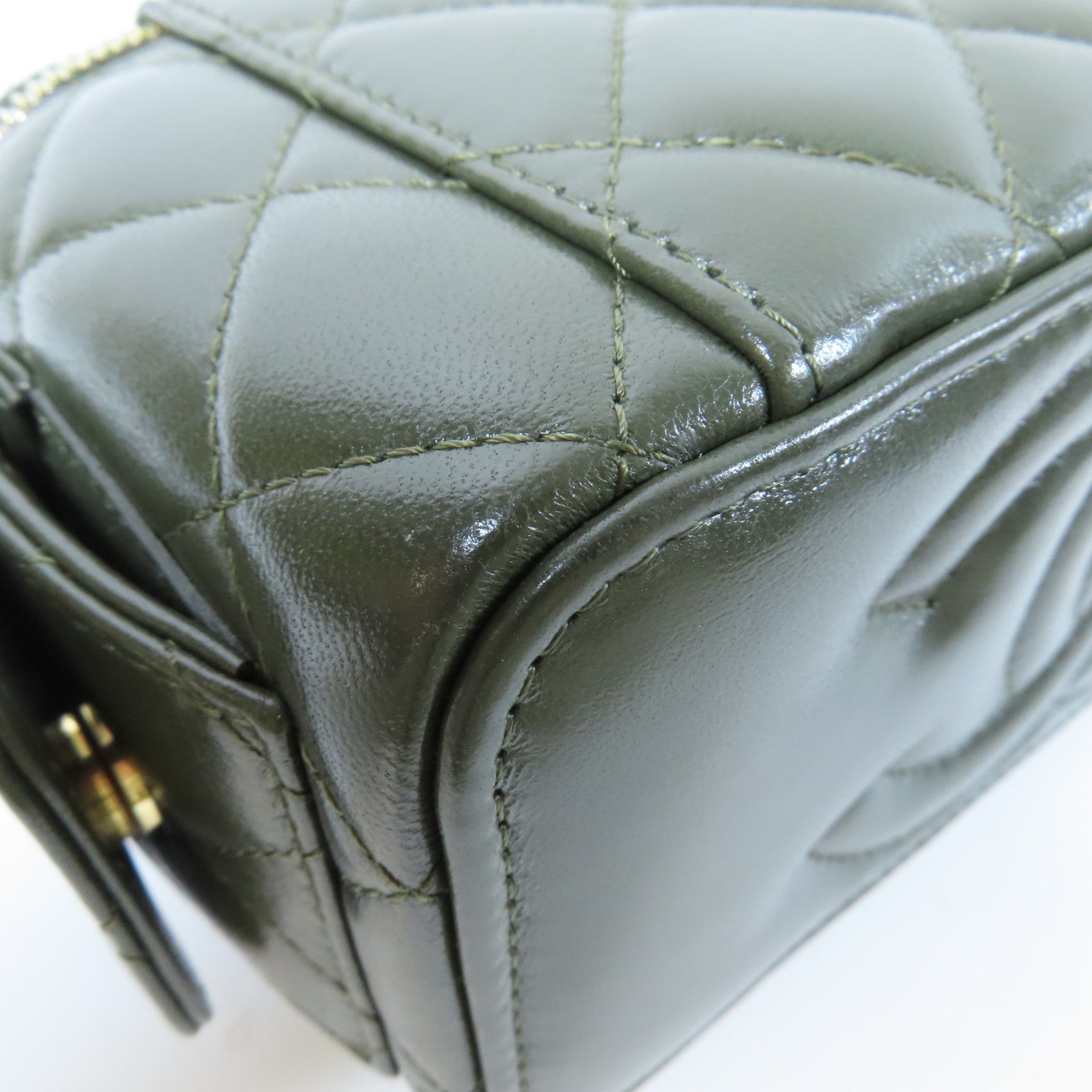 CHANEL 【激減優惠】菱格牛皮皮革Chain Shoulder Bag金扣鏈帶肩背袋綠色