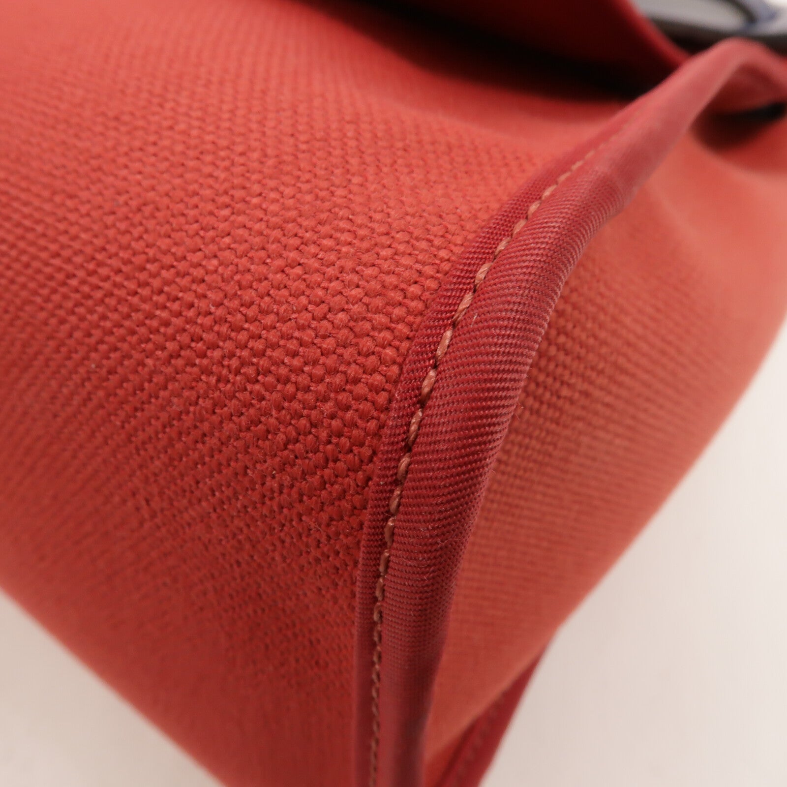 HERMES 帆布Herbag PM手挽肩背兩用袋Rouge Grenat/Bleu Saphir