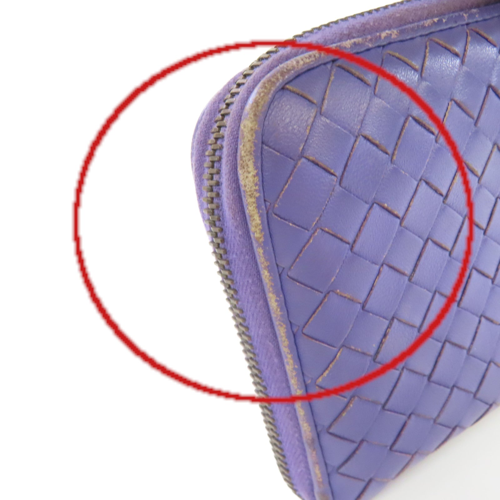 BOTTEGA VENETA 【激減優惠】織紋皮革Zipper Long Wallet拉鏈長錢包紫色