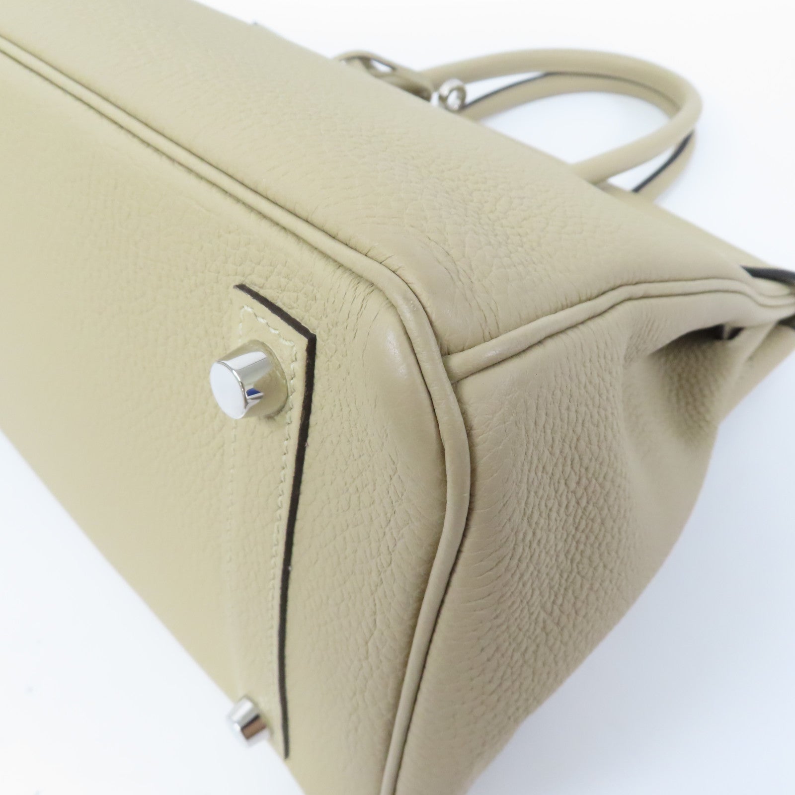 HERMES Togo皮革Birkin 30銀扣手挽袋Trench風衣灰色