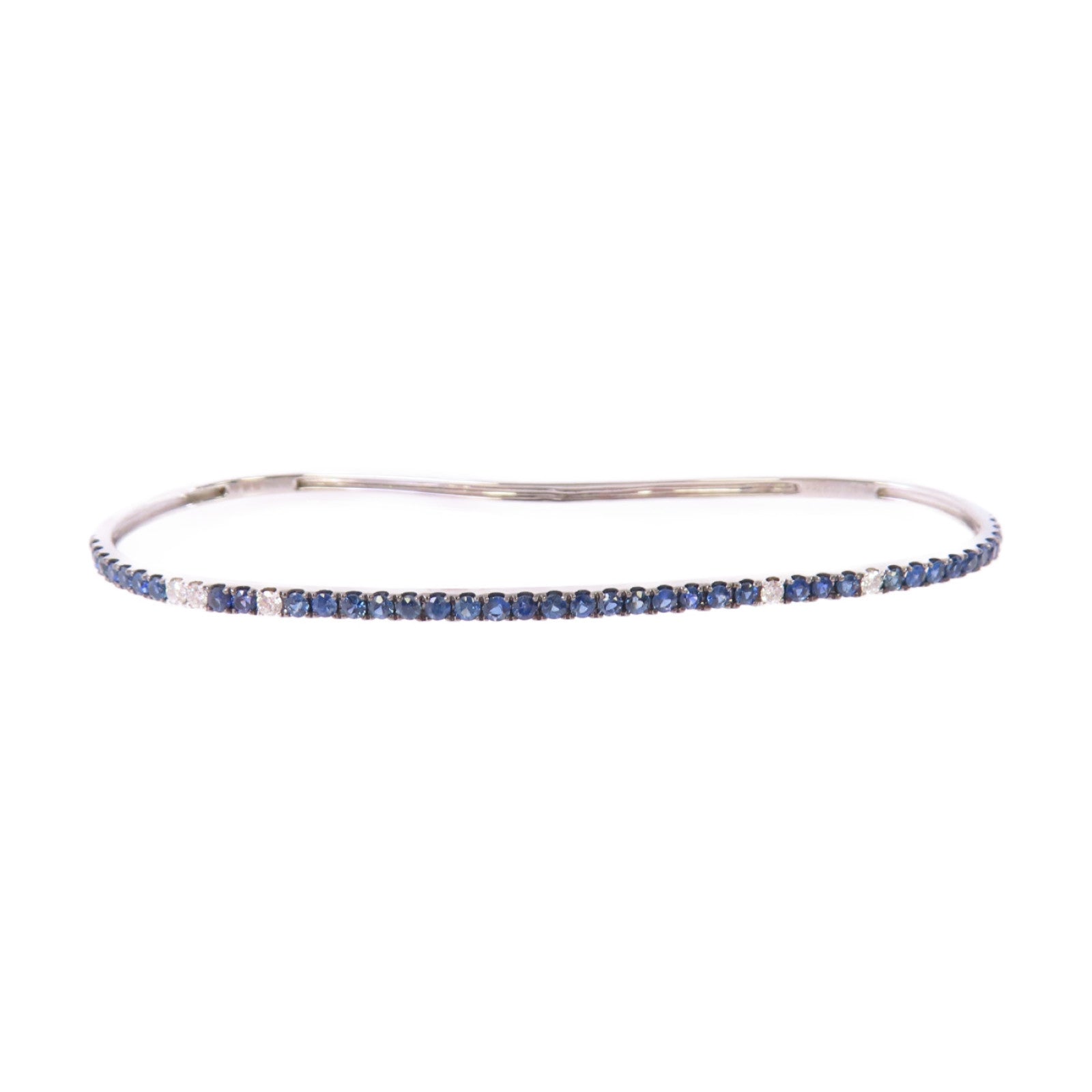 JEWELRY 18K白金/1.27ct藍寶石Hand Bangle手鐲
