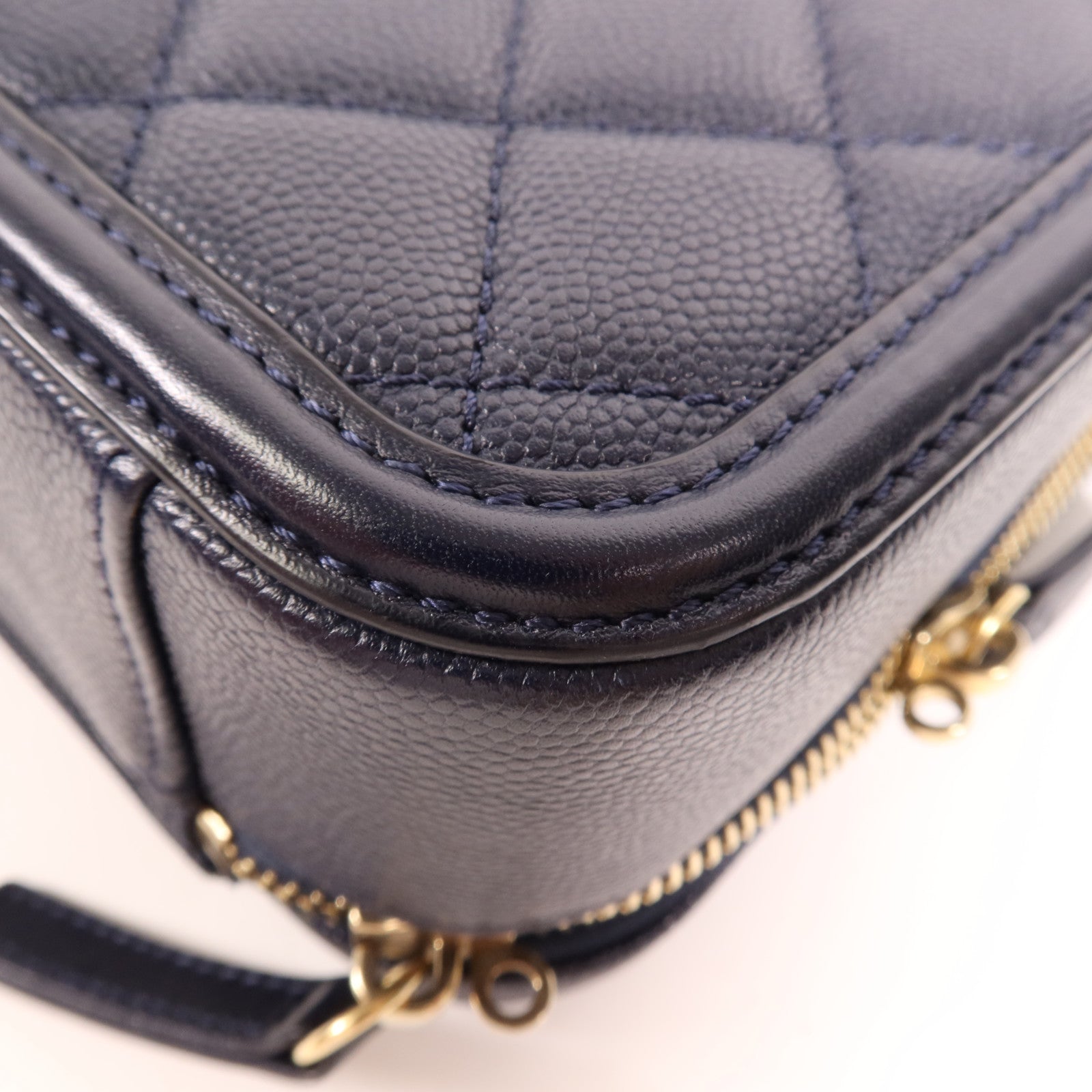 CHANEL 【激減優惠】牛皮皮革Vanity Case金扣手挽肩背兩用袋