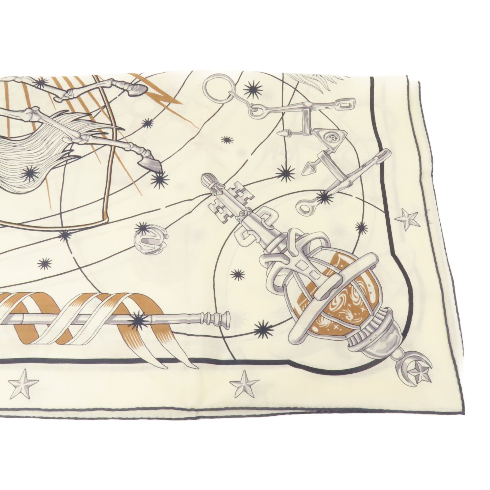 HERMES 羊絨/絲質Chorus Stellarum shawl 140圍巾