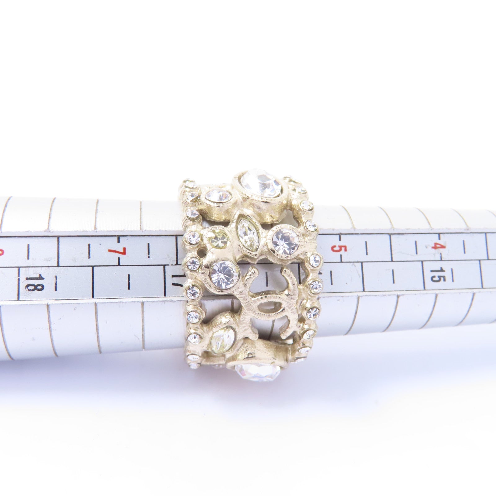 CHANEL 金屬Ring戒指金色US#6.75