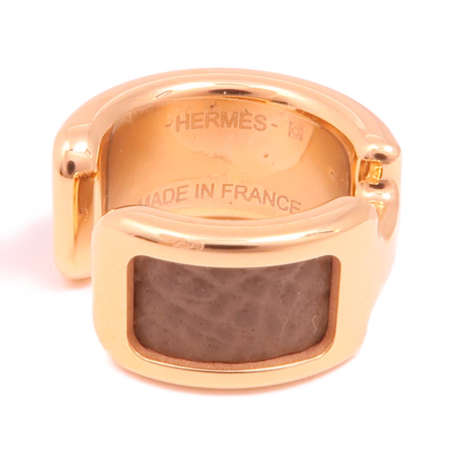 HERMES Madame皮革Olympe Ear Cuff耳夾18 Etoupe