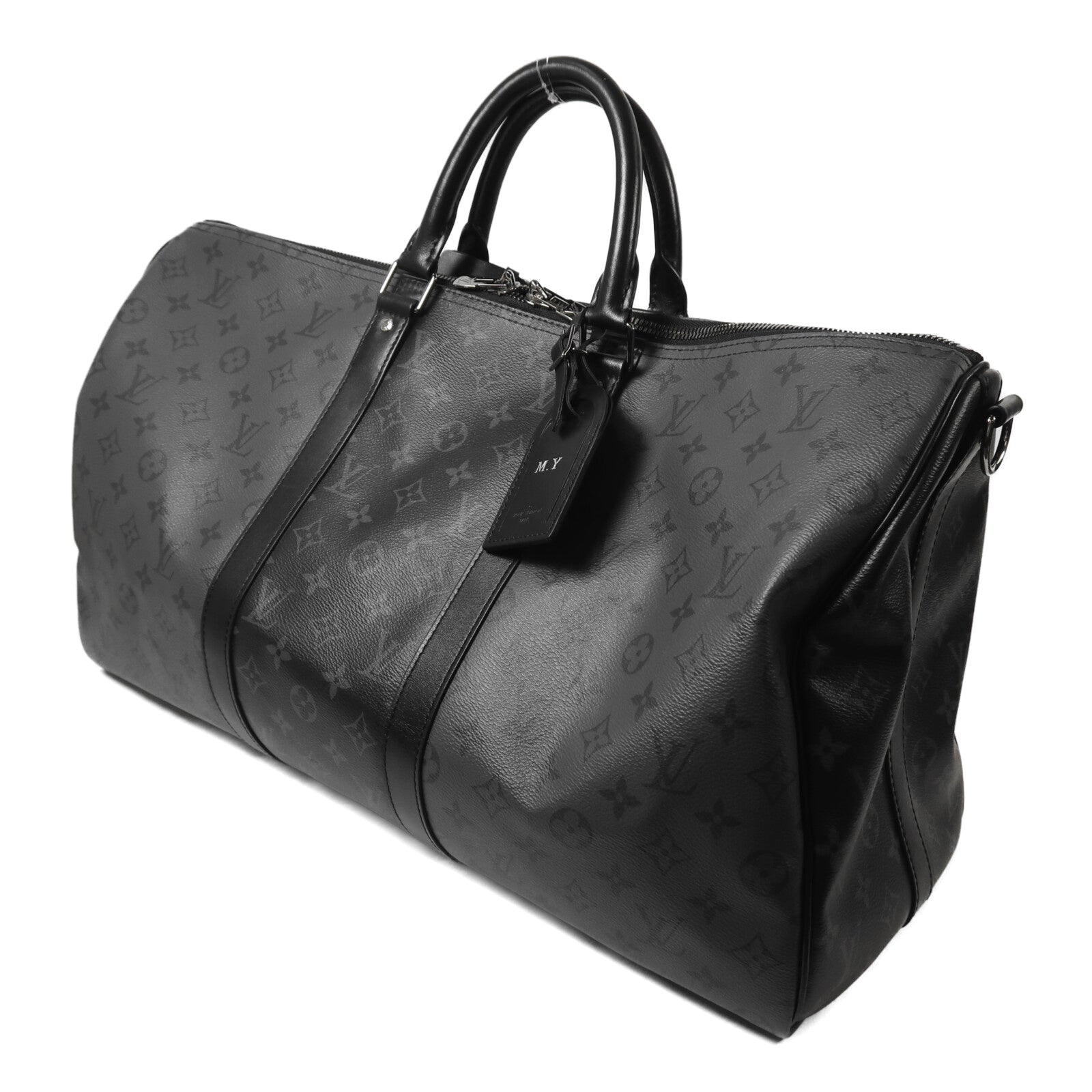 LOUIS VUITTON Monogram Eclipse Keepall Bandoulier手挽肩背兩用袋
