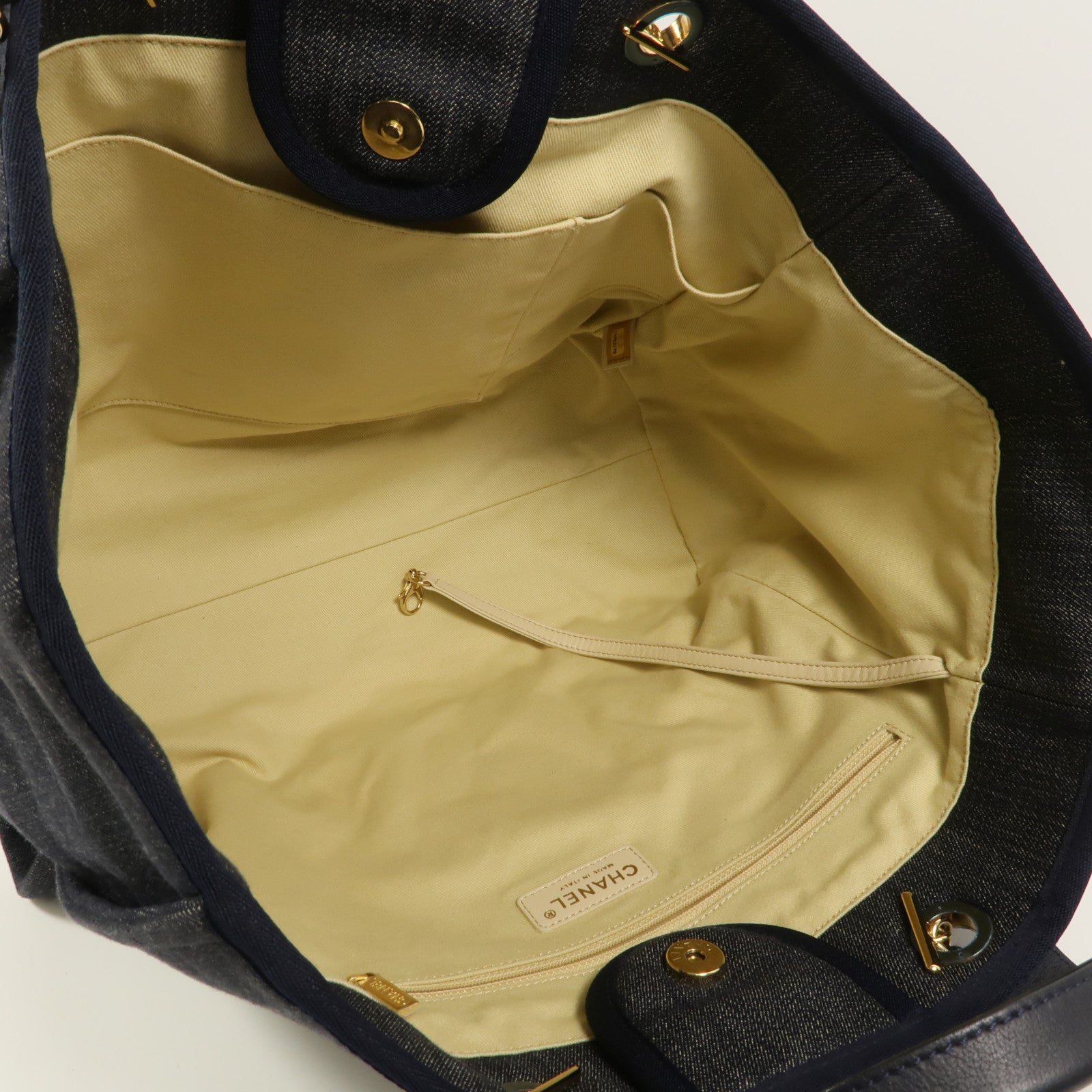 CHANEL 帆布Deauville Tote Bag手挽肩背兩用袋