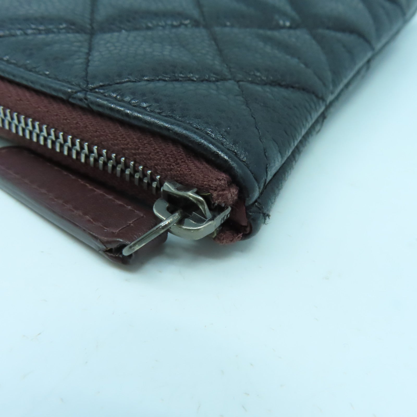 CHANEL 【激減優惠】菱格Caviar皮革Clutch Bag銀扣手拿包黑色