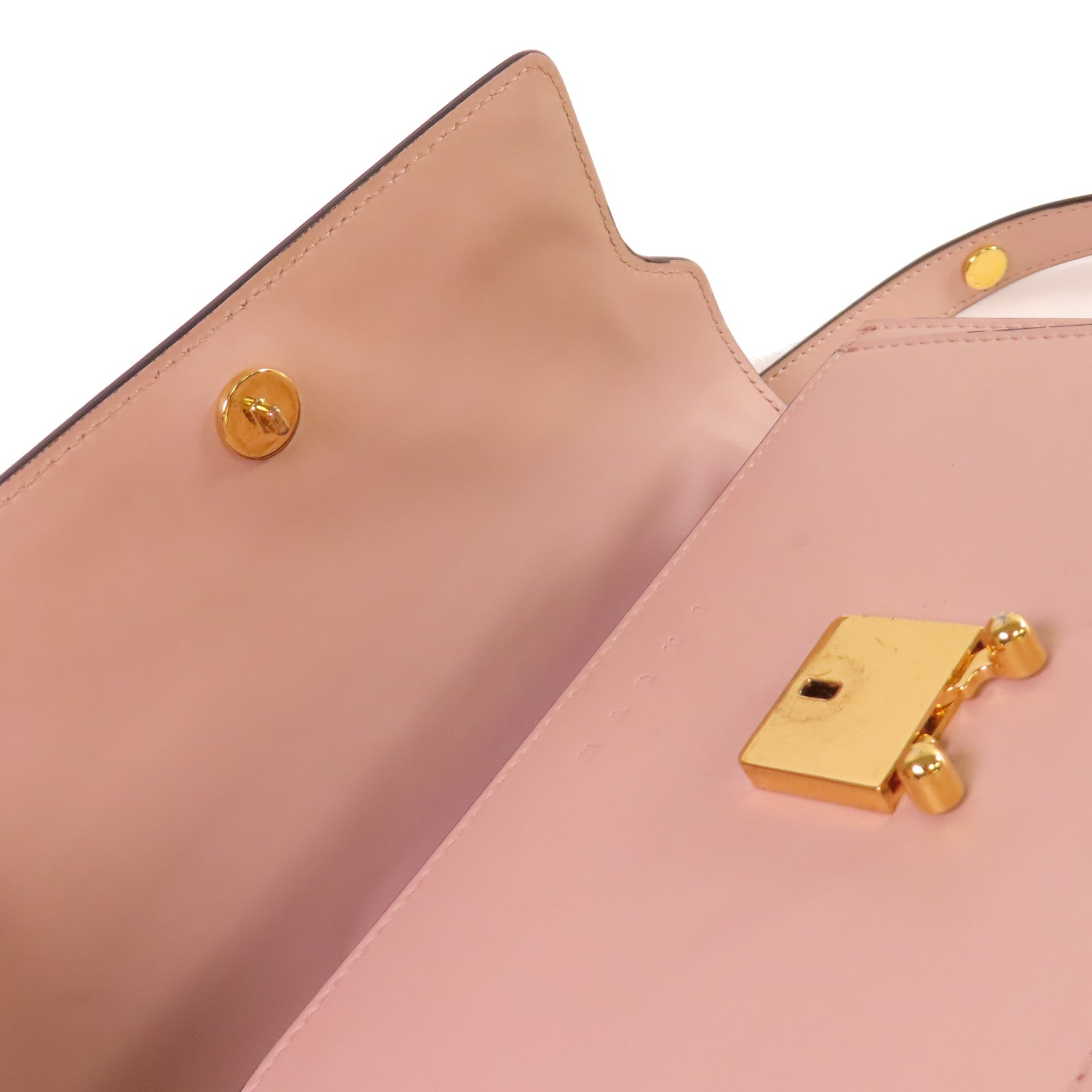 MARNI 牛皮皮革Shoulder Bag金扣肩背袋粉紅色
