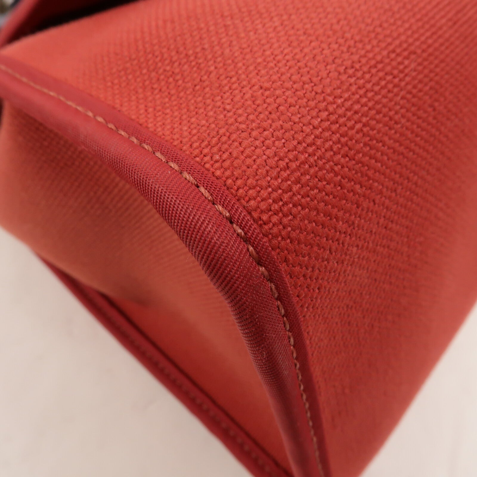 HERMES 帆布Herbag PM手挽肩背兩用袋Rouge Grenat/Bleu Saphir