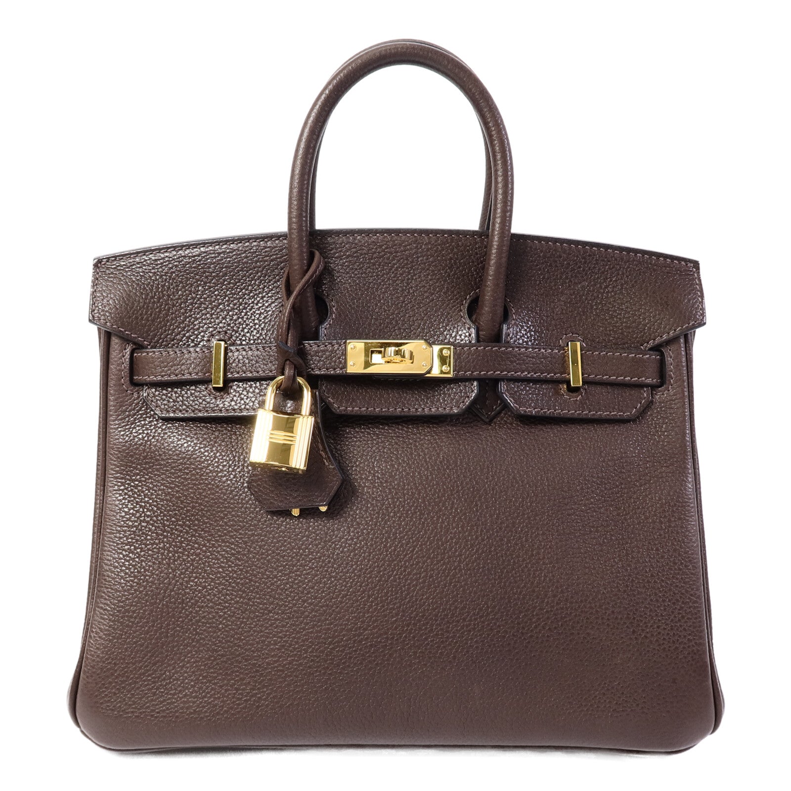 HERMES Barenia皮革Birkin 25手挽袋Ebene