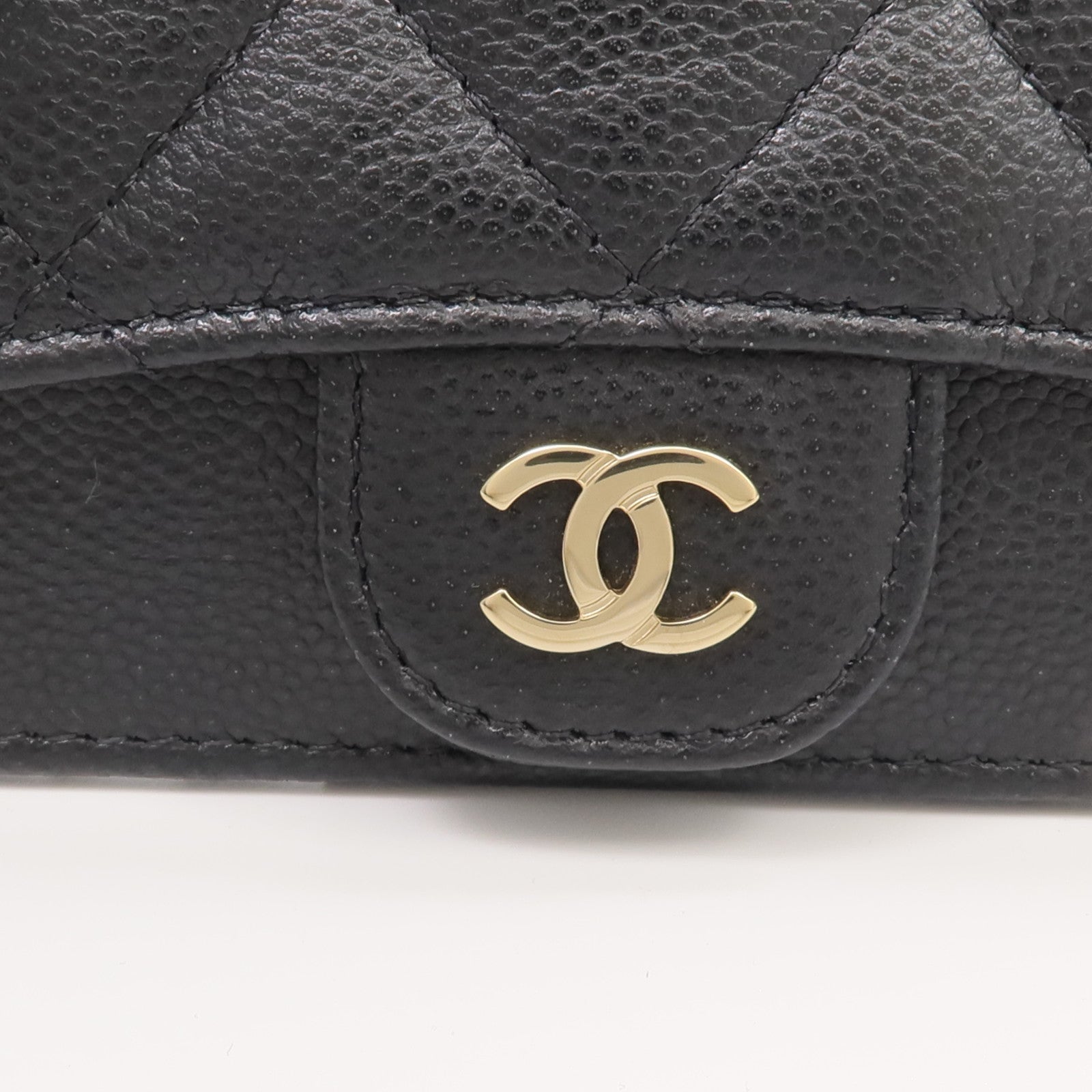 CHANEL 牛皮皮革Classic Zipped Card Holder金扣卡片套