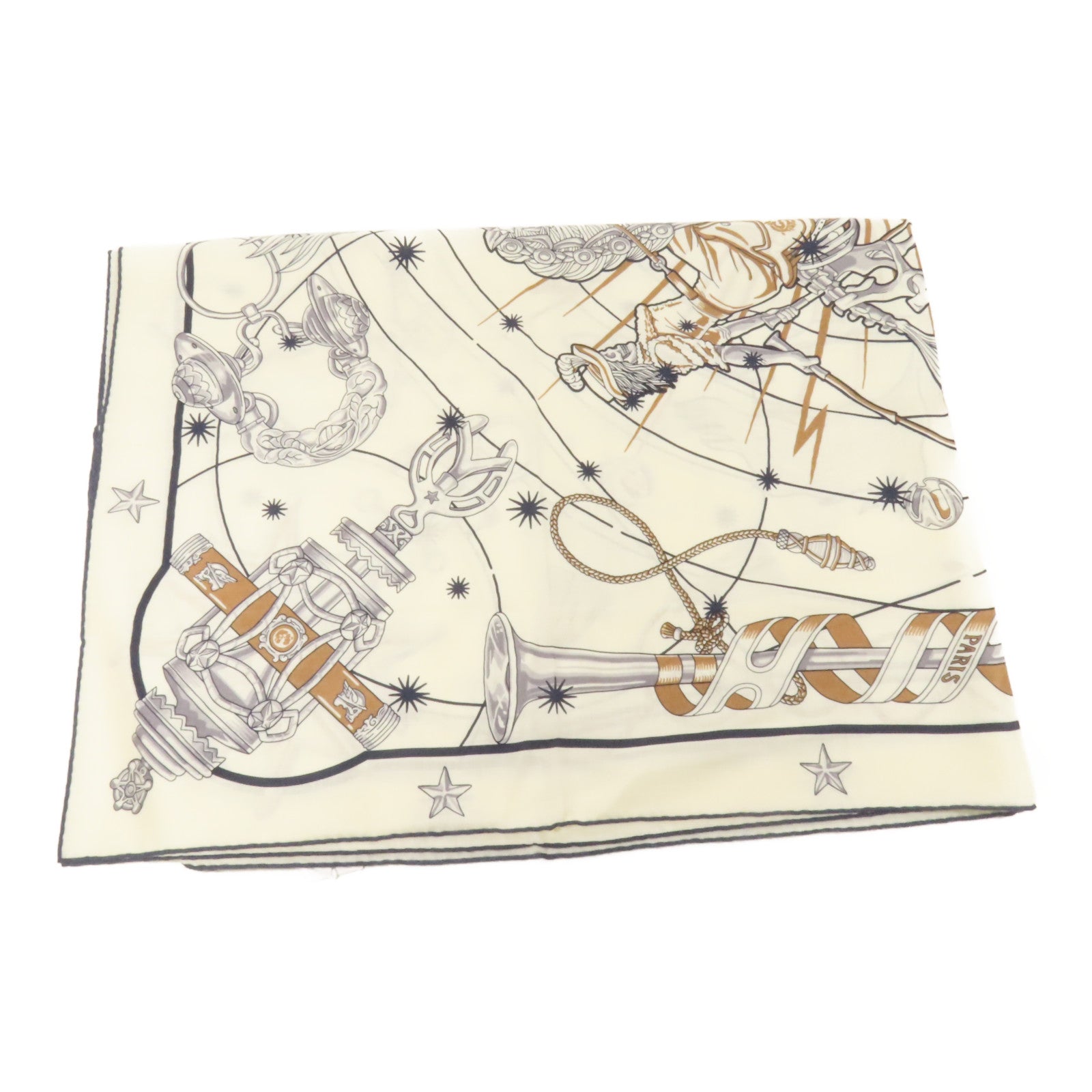 HERMES 羊絨/絲質Chorus Stellarum shawl 140圍巾