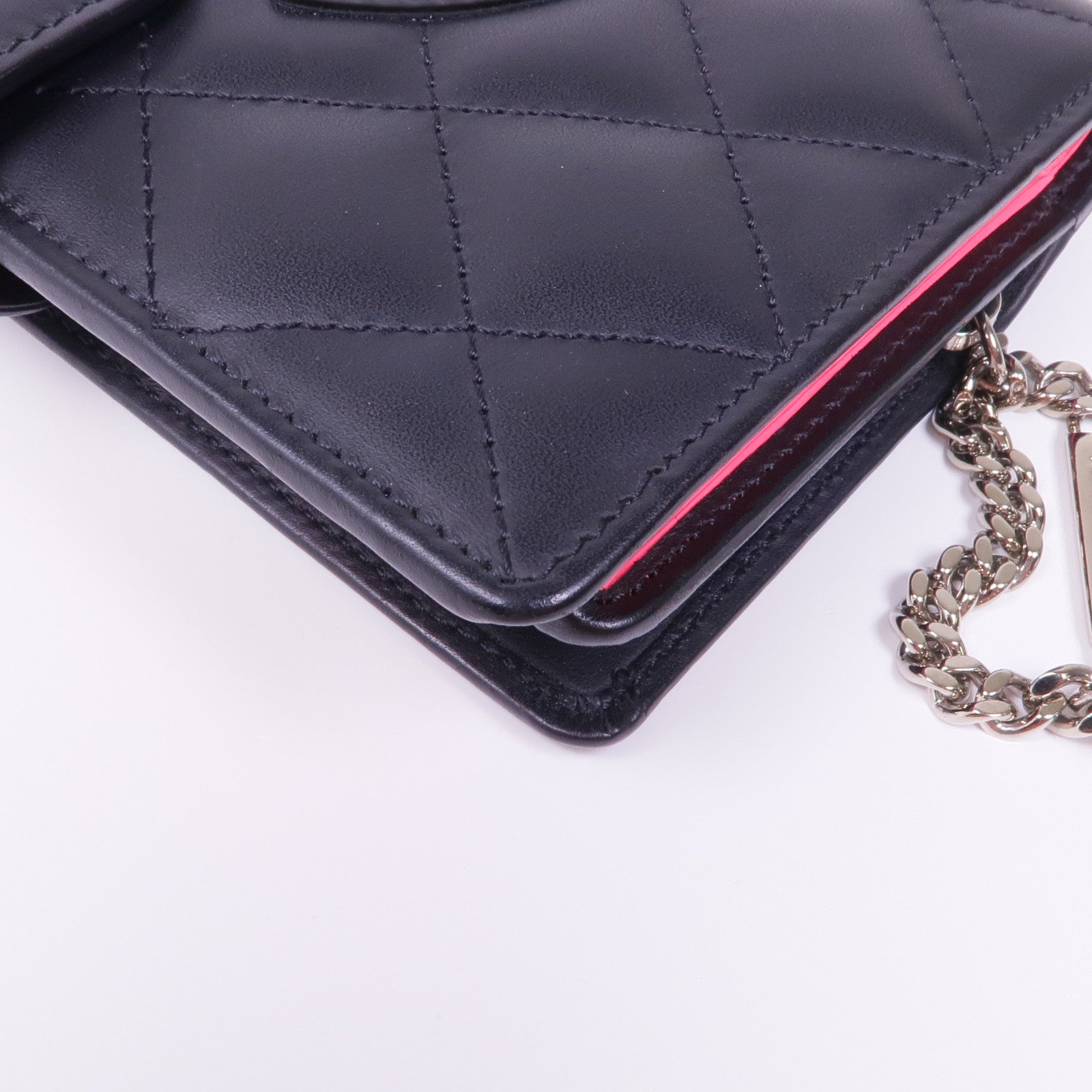 CHANEL 牛皮皮革Cambon Wallet銀扣錢包