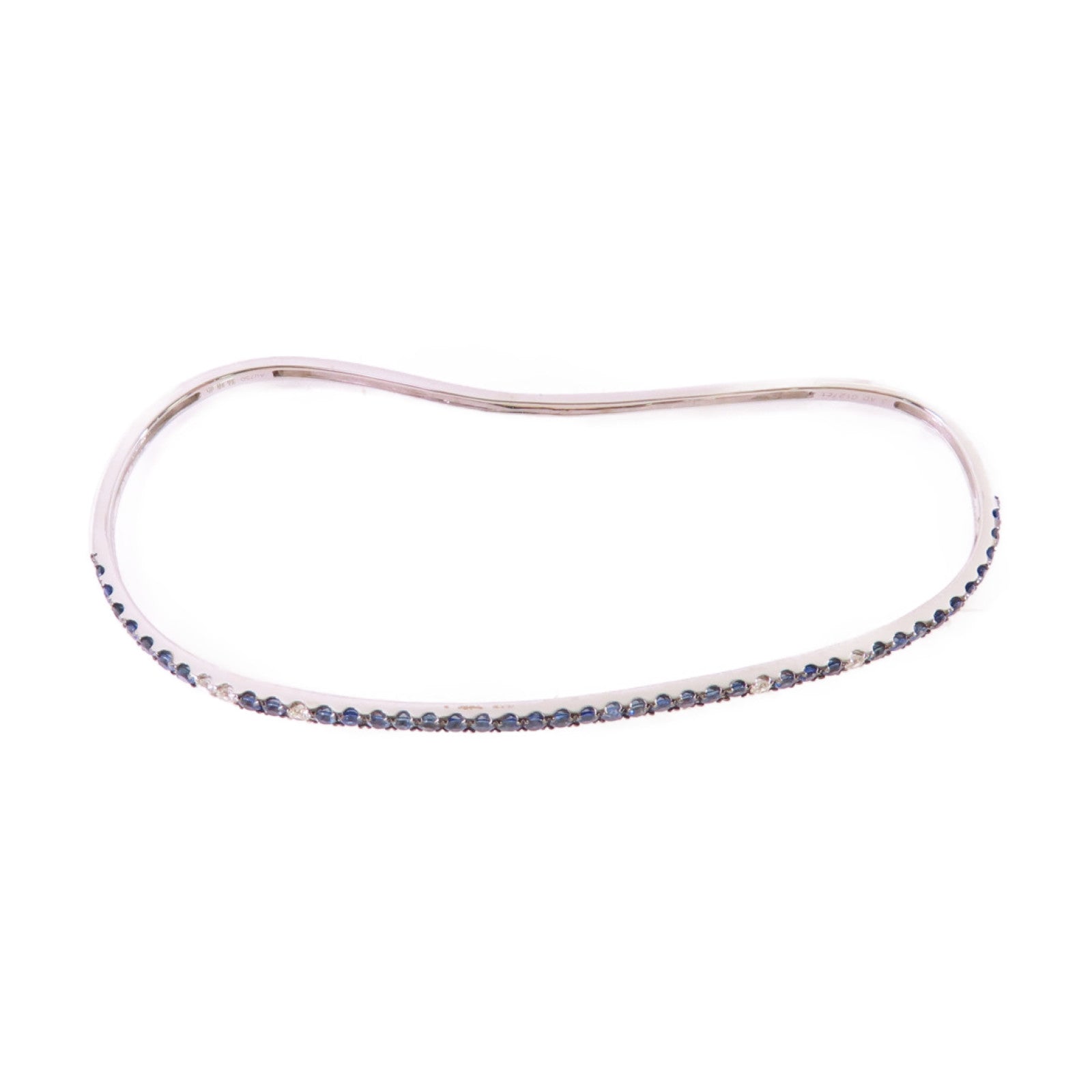 JEWELRY 18K白金/1.27ct藍寶石Hand Bangle手鐲