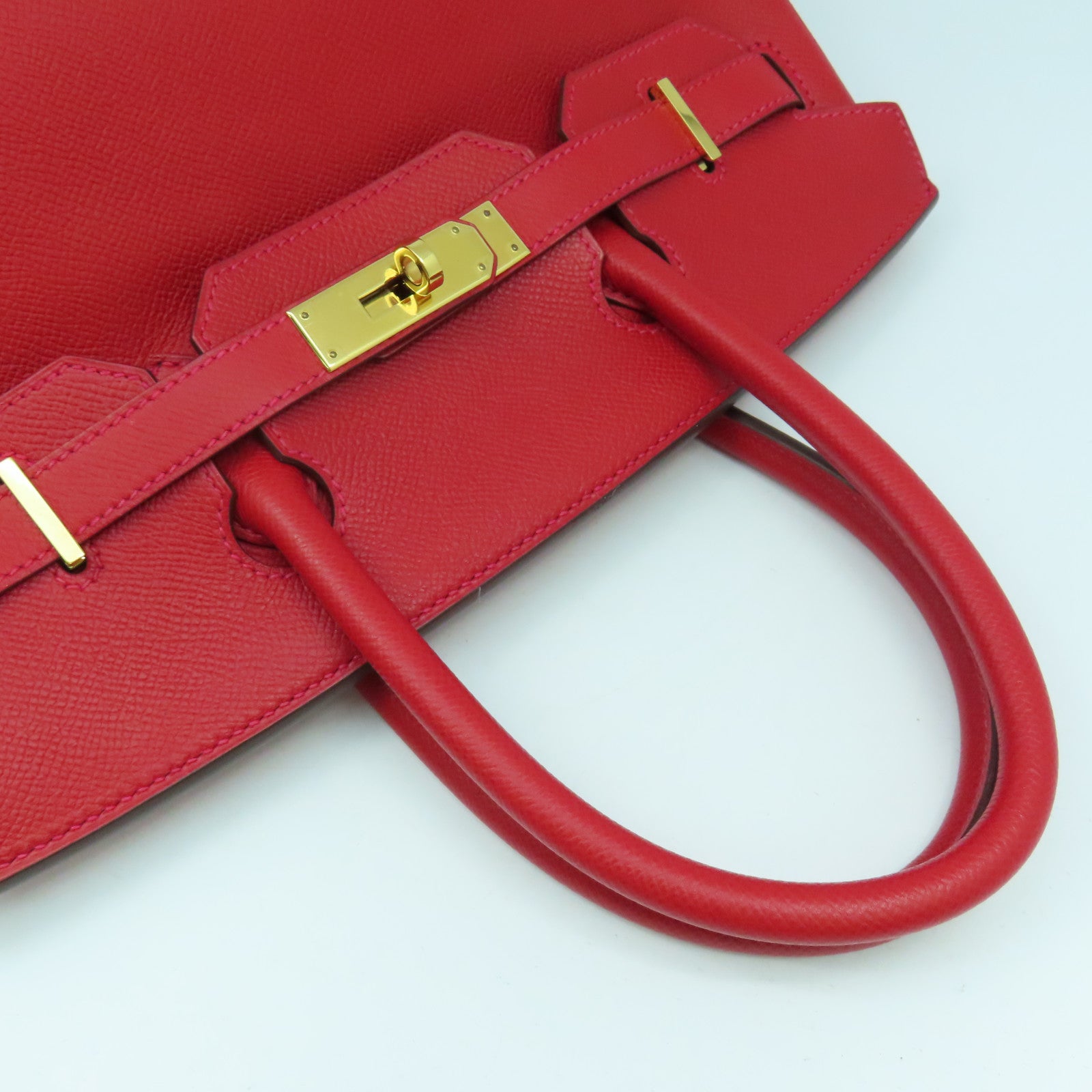 HERMES 【激減優惠】Epsom皮革Birkin 30金扣手挽袋國旗紅