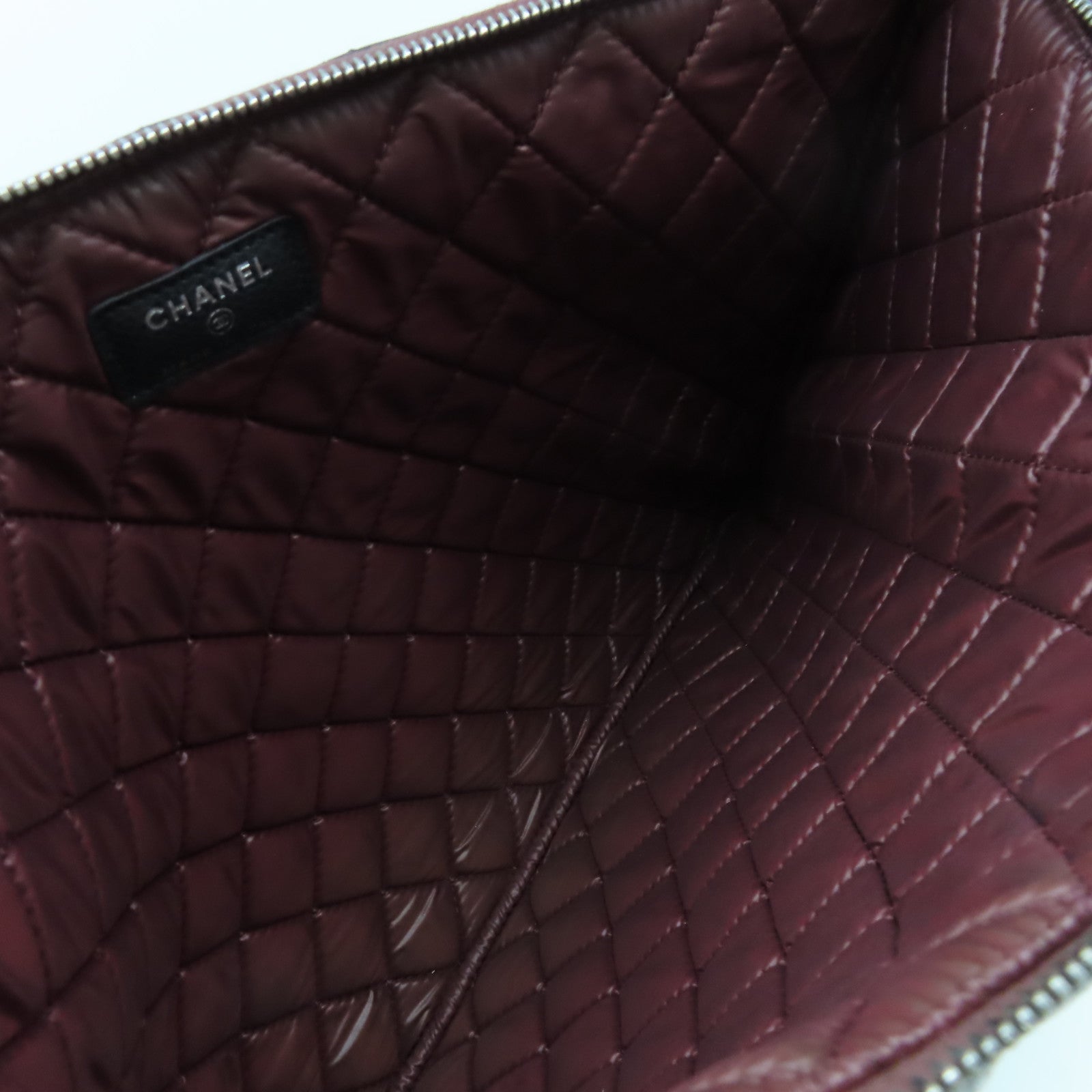 CHANEL 【激減優惠】菱格Caviar皮革Clutch Bag銀扣手拿包黑色