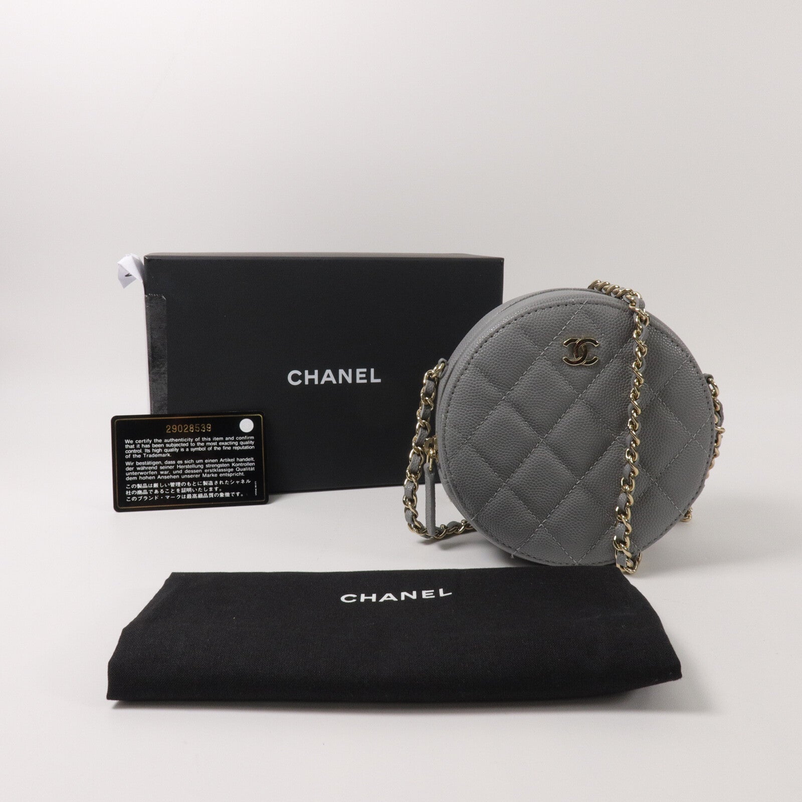 CHANEL 牛皮皮革Round Clutch With Chain鏈帶肩背袋