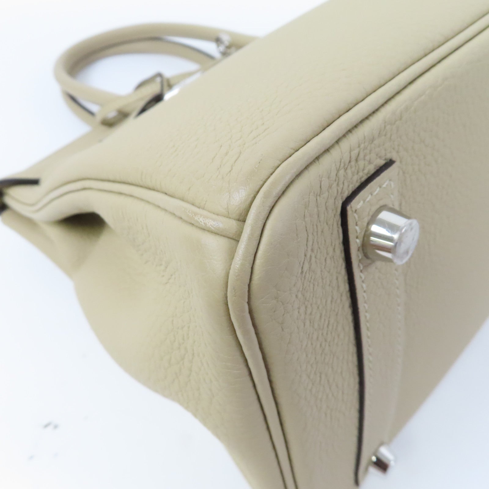 HERMES Togo皮革Birkin 30銀扣手挽袋Trench風衣灰色