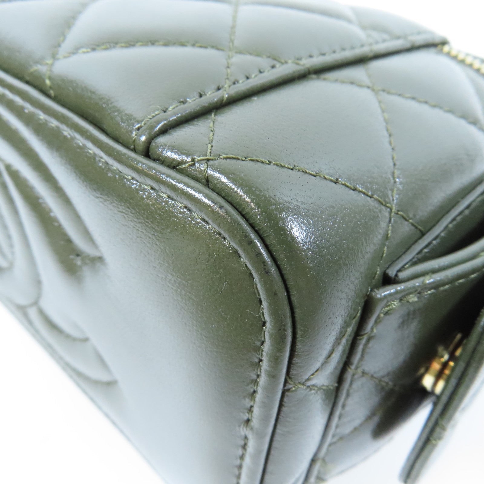 CHANEL 【激減優惠】菱格牛皮皮革Chain Shoulder Bag金扣鏈帶肩背袋綠色