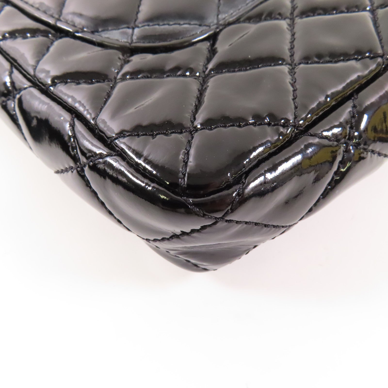 CHANEL 漆皮皮革Chain Shoulder銀扣鏈帶肩背袋