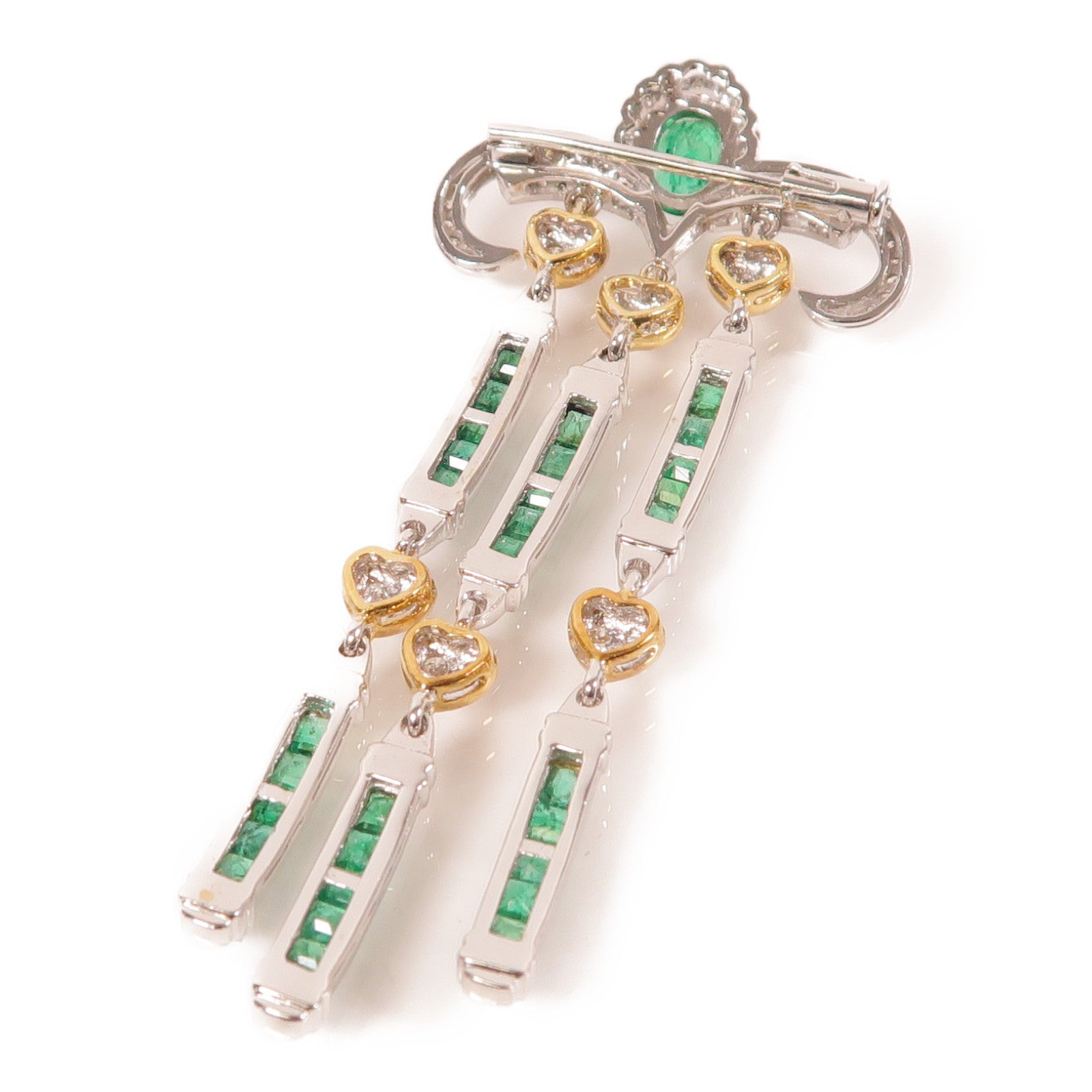 JEWELRY 18K白金Emerald Brooch胸針
