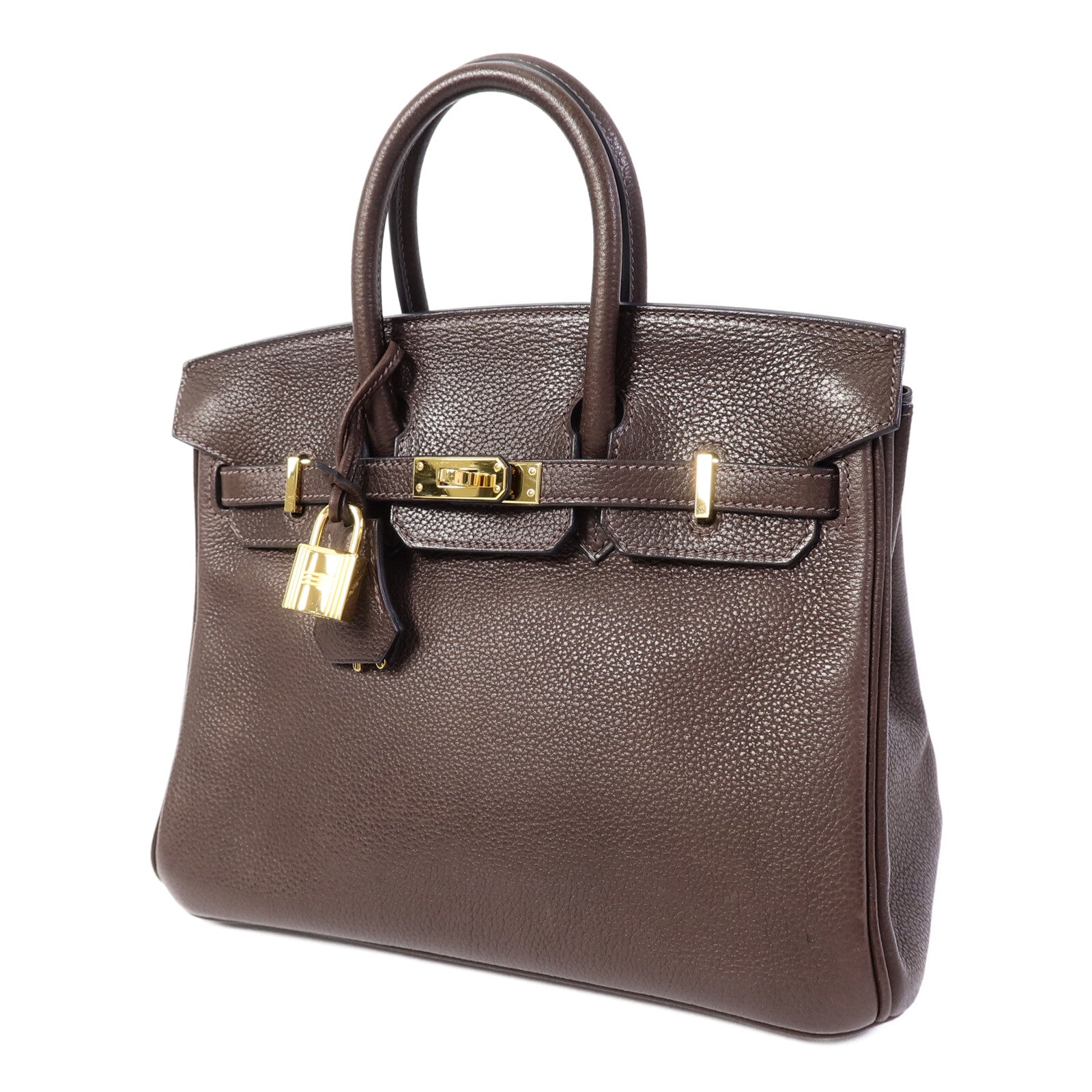 HERMES Barenia皮革Birkin 25手挽袋Ebene