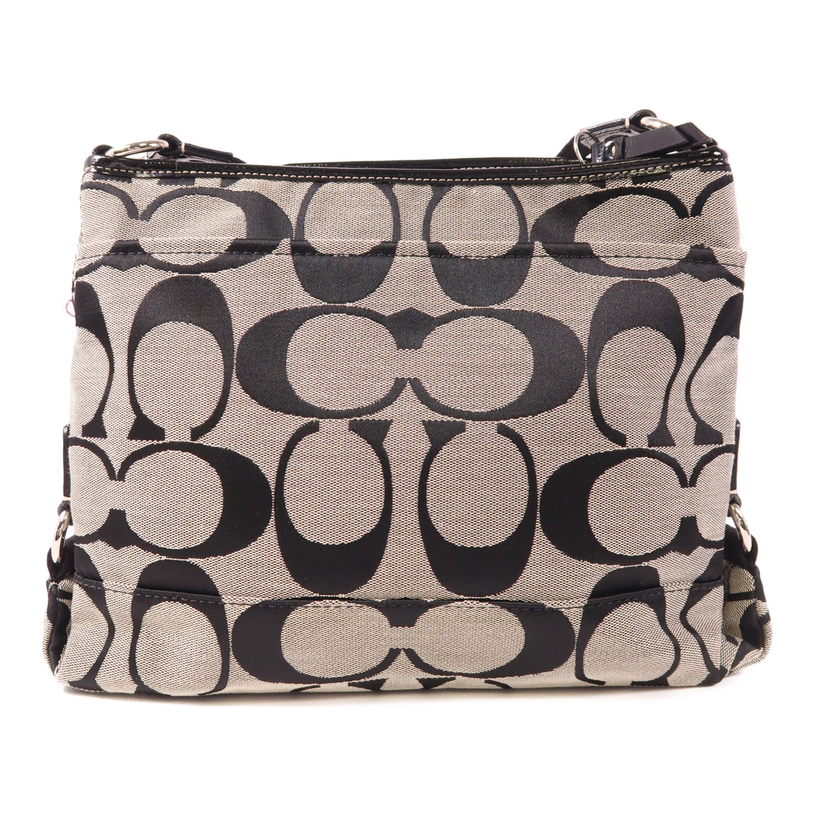 COACH 帆布Shoulder Bag銀扣肩背袋