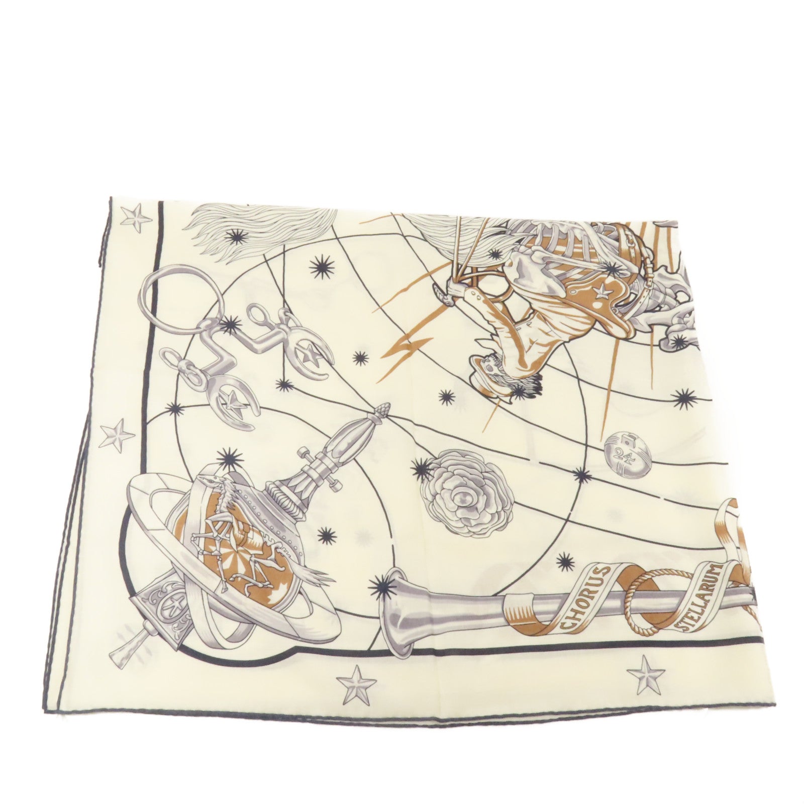 HERMES 羊絨/絲質Chorus Stellarum shawl 140圍巾