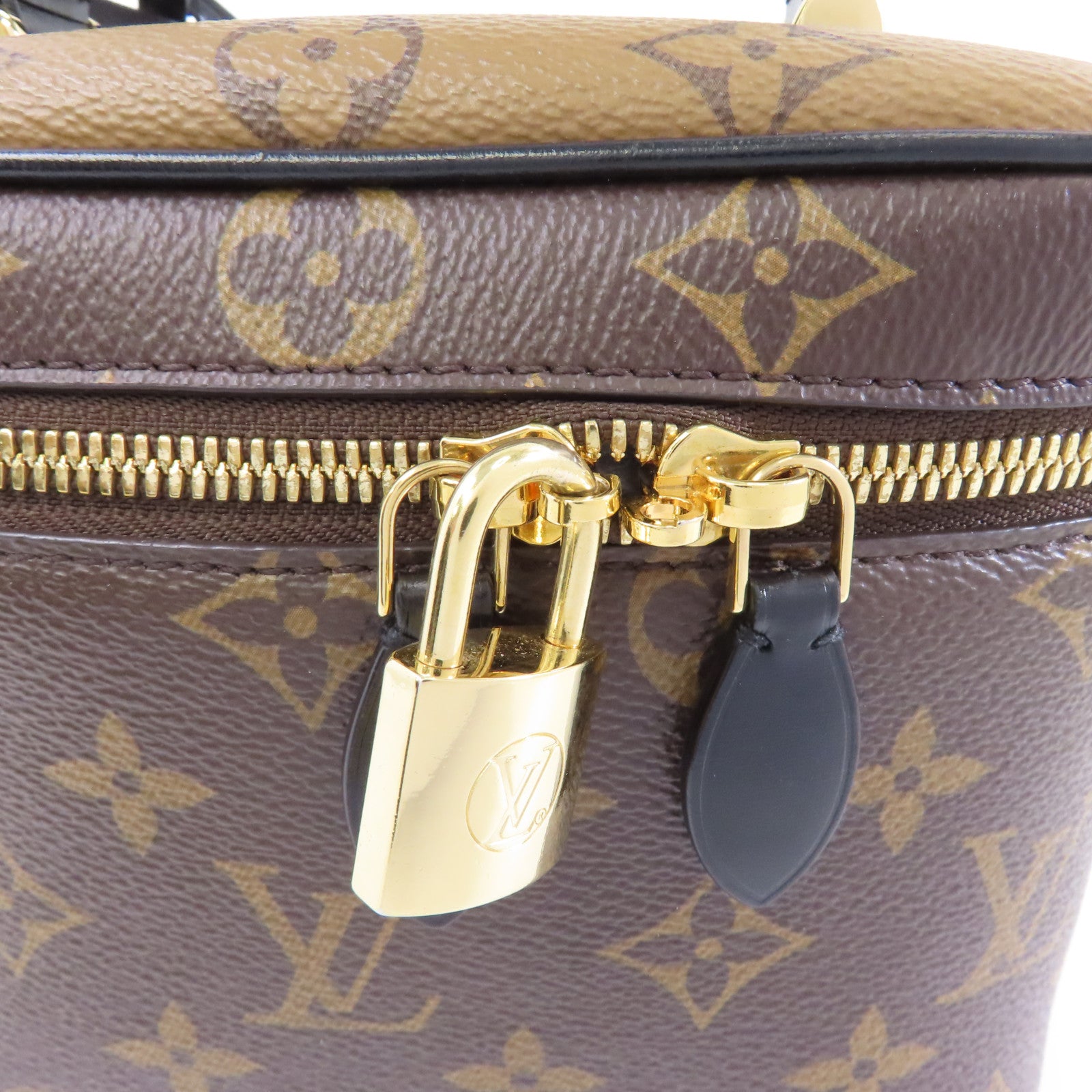LOUIS VUITTON Monogram Vanity PM金扣手挽肩背兩用袋啡色