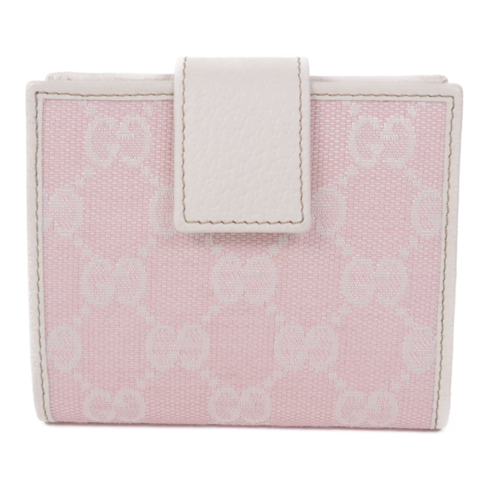 GUCCI 帆布/皮革Wallet銀扣錢包