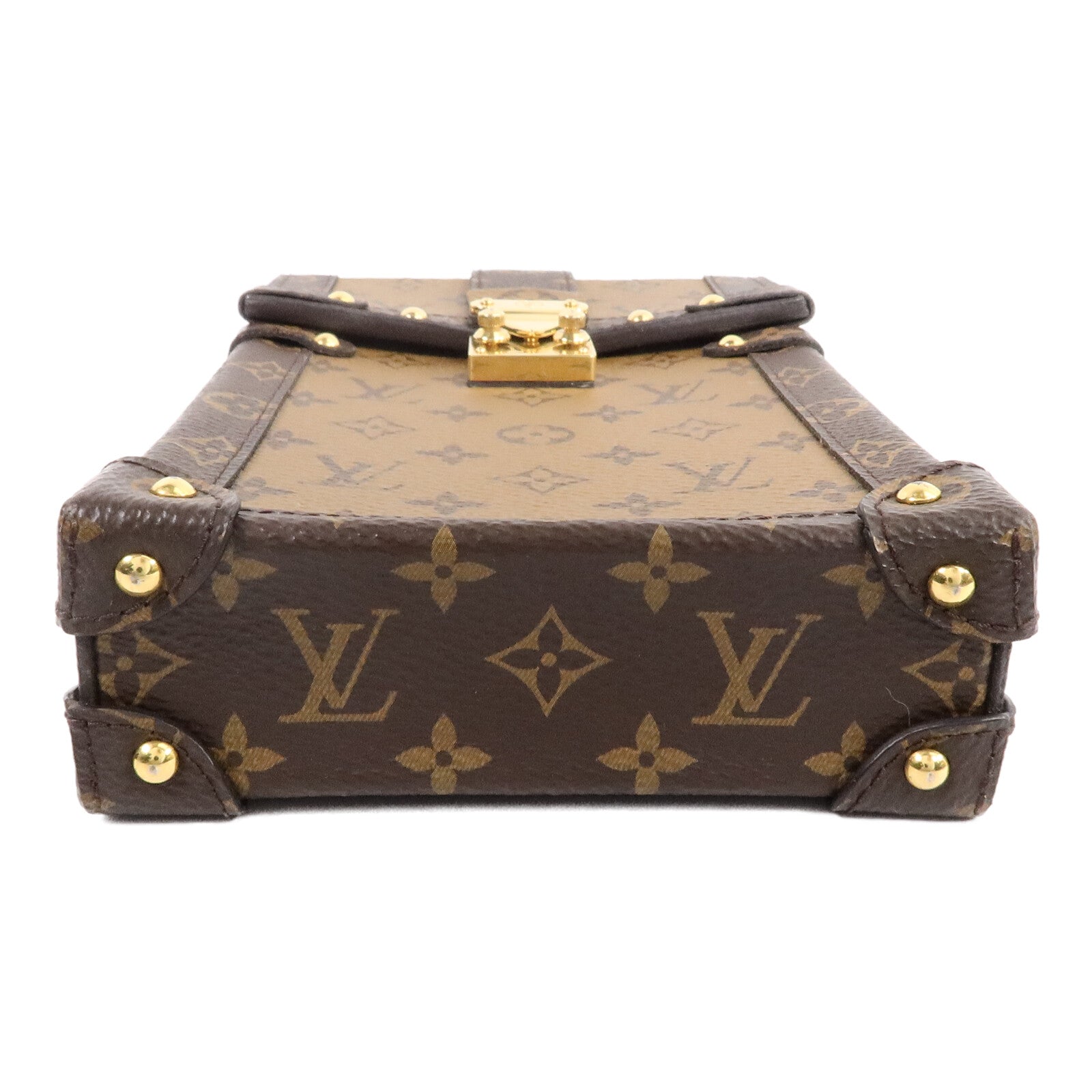 LOUIS VUITTON Monogram Reverse Trunk Vertical鏈帶肩背袋