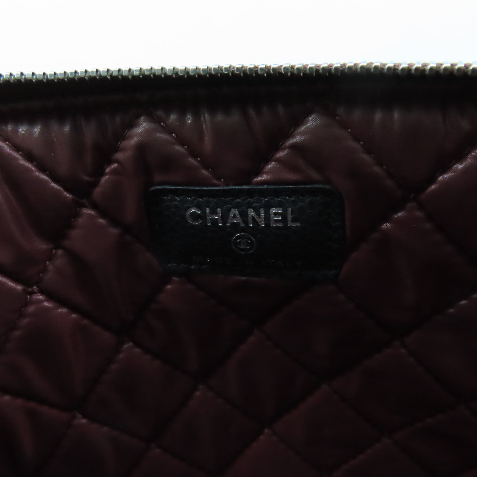 CHANEL 【激減優惠】菱格Caviar皮革Clutch Bag銀扣手拿包黑色