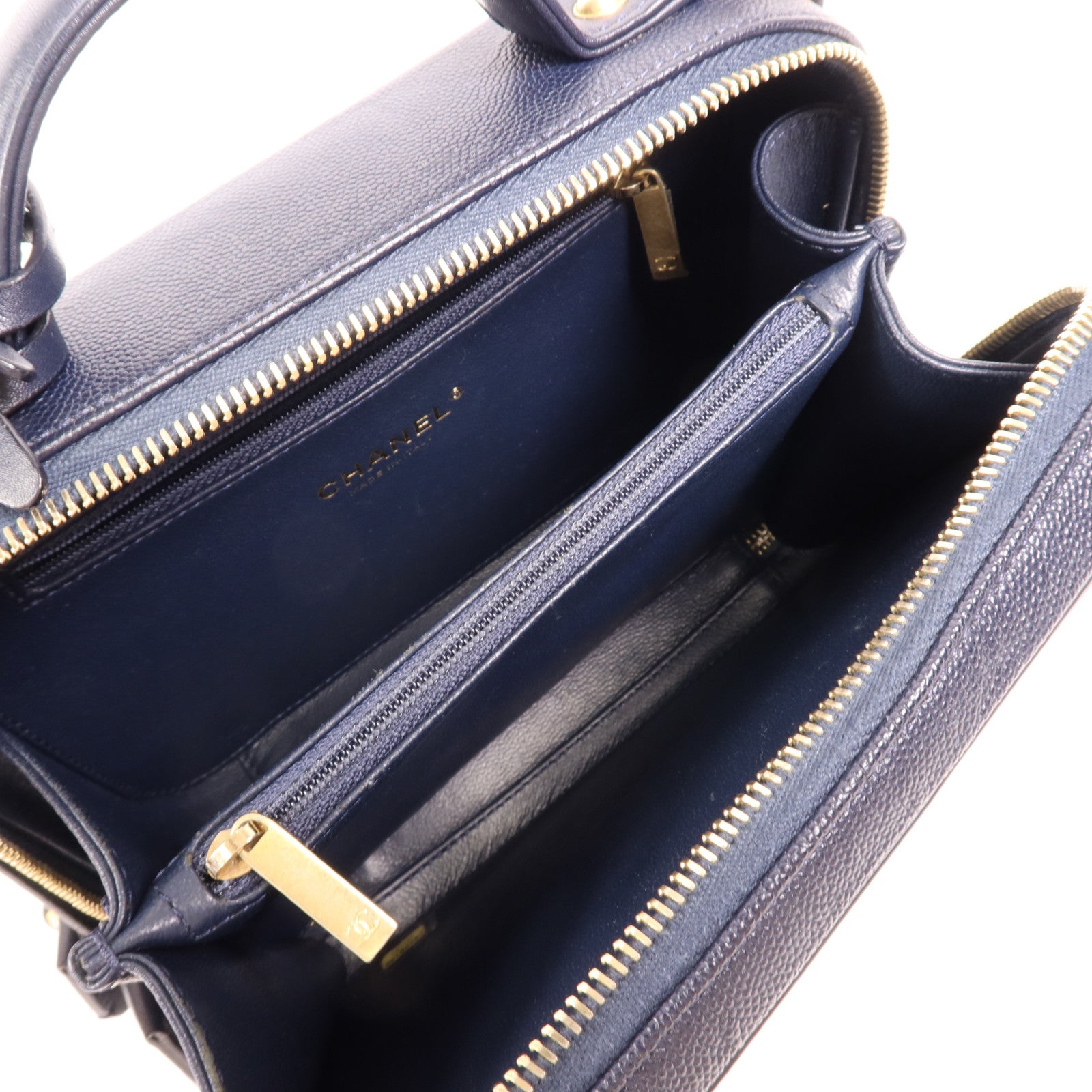 CHANEL 牛皮皮革Vanity Case金扣手挽肩背兩用袋