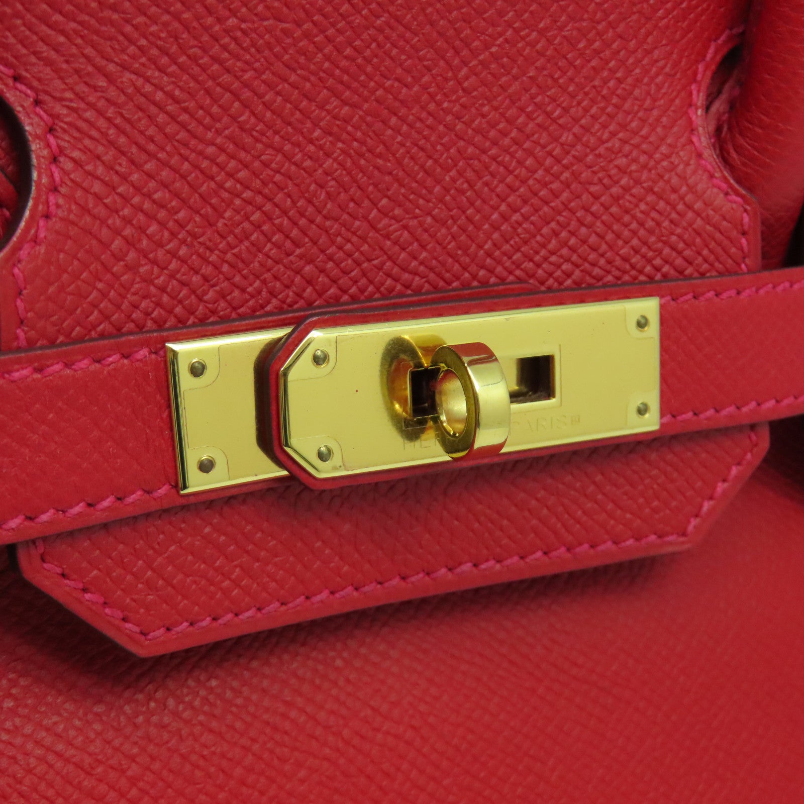 HERMES 【激減優惠】Epsom皮革Birkin 30金扣手挽袋國旗紅
