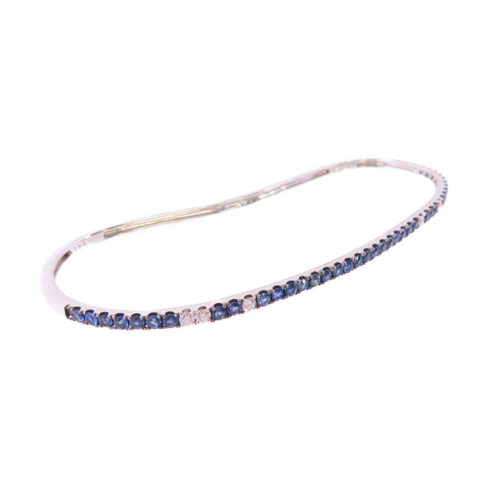 JEWELRY 18K白金/1.27ct藍寶石Hand Bangle手鐲