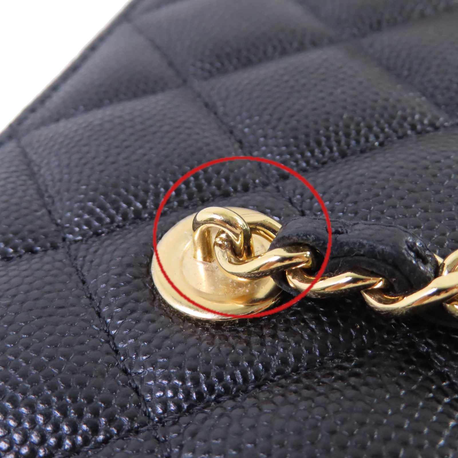 CHANEL 【激減優惠】菱格Caviar皮革Vanity Case Chain Shoulder Bag金扣鏈帶肩背袋黑色