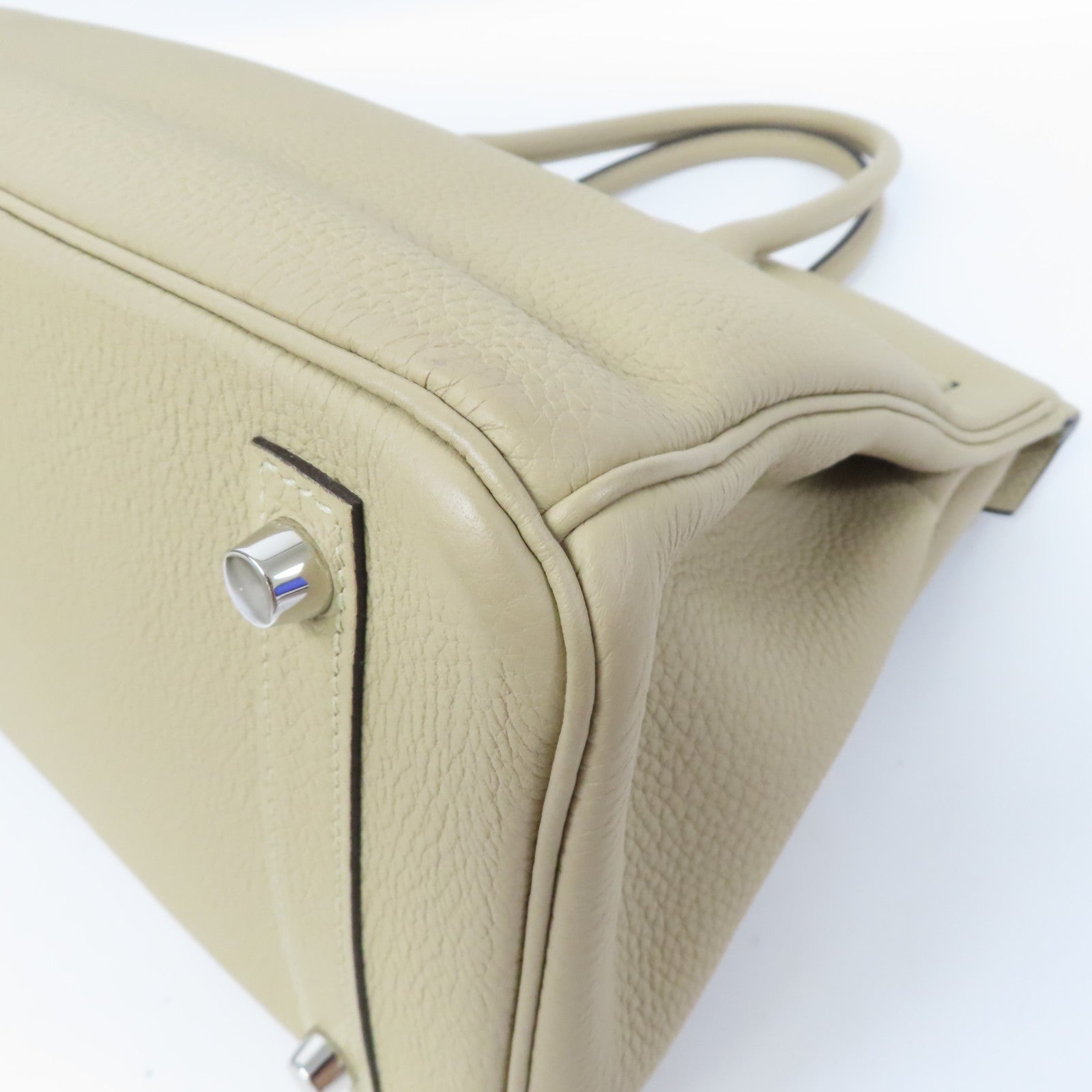 HERMES Togo皮革Birkin 30銀扣手挽袋Trench風衣灰色