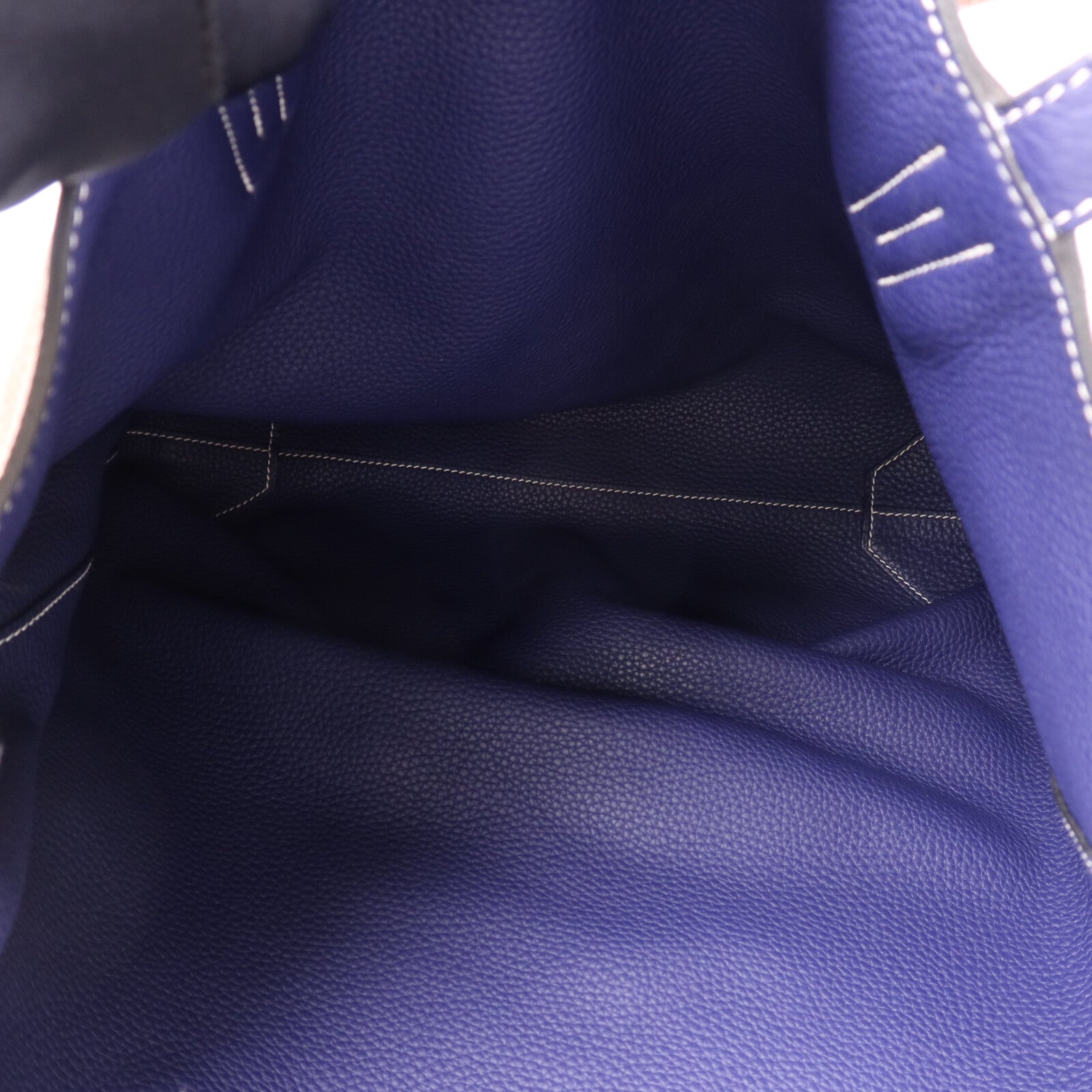 HERMES Clemence皮革Double Sens 45肩背袋/手挽袋Gold/Bleu Encre