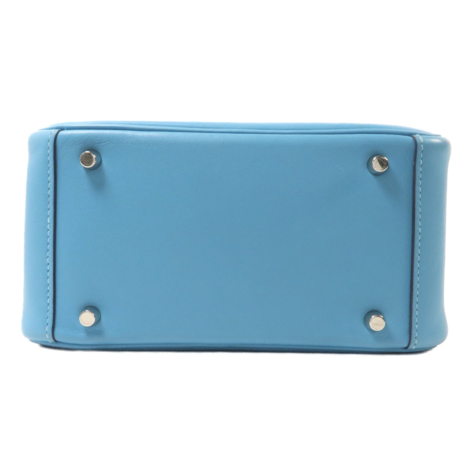 HERMES Swift皮革Mini Lindy金扣手挽肩背兩用袋Bleu Frida