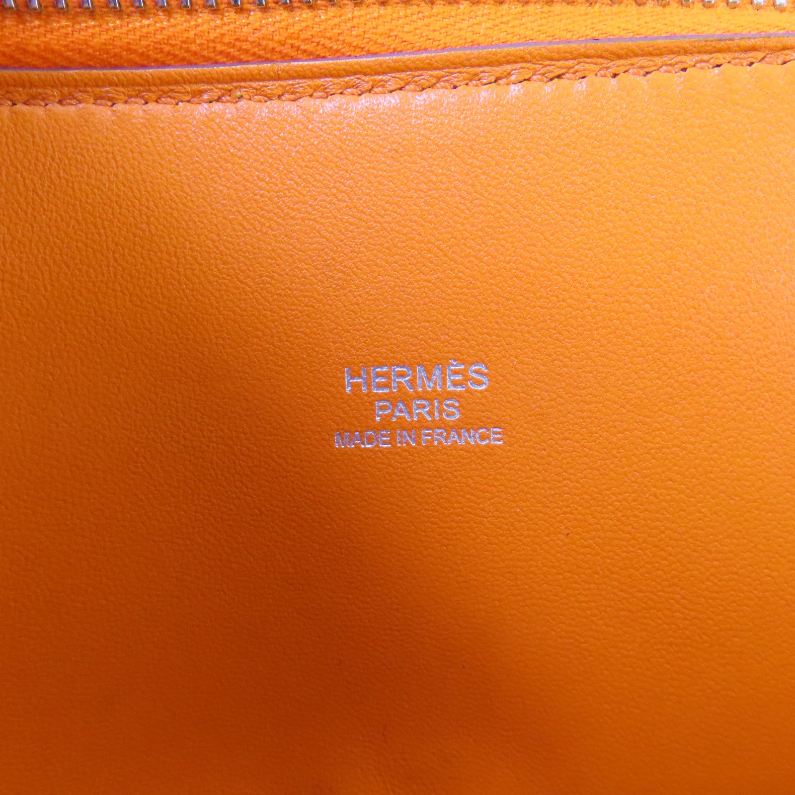 HERMES PHW Bolide 31 Handbag Shoulder Bag Clemence Leather Orange