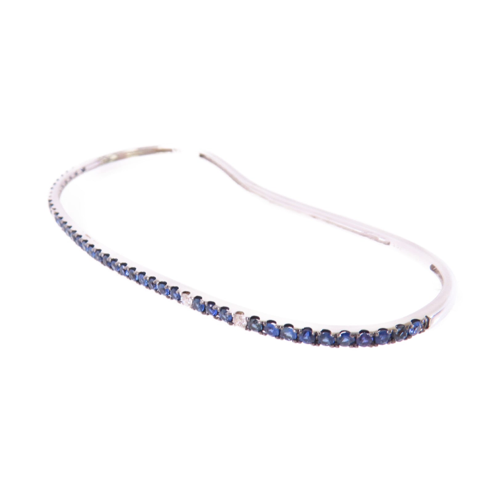 JEWELRY 18K白金/1.27ct藍寶石Hand Bangle手鐲