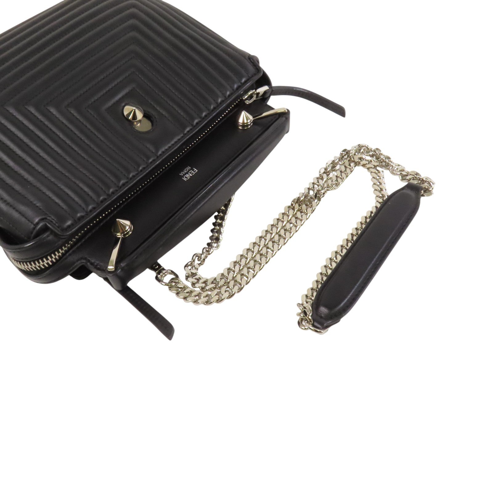 FENDI 牛皮皮革Dotcom Bag銀扣手挽肩背兩用袋