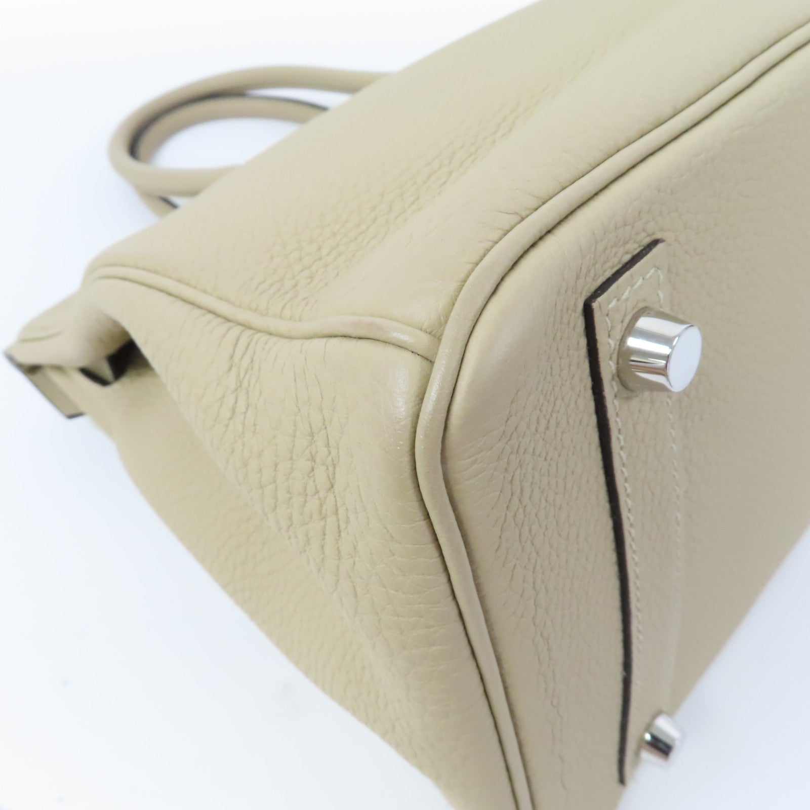 HERMES Togo皮革Birkin 30銀扣手挽袋Trench風衣灰色