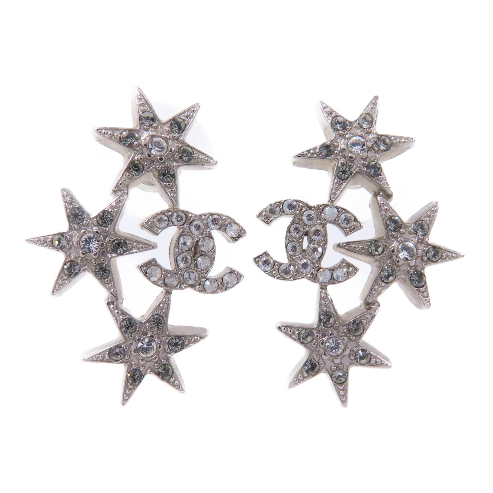 CHANEL 金屬Earrings耳環銀色