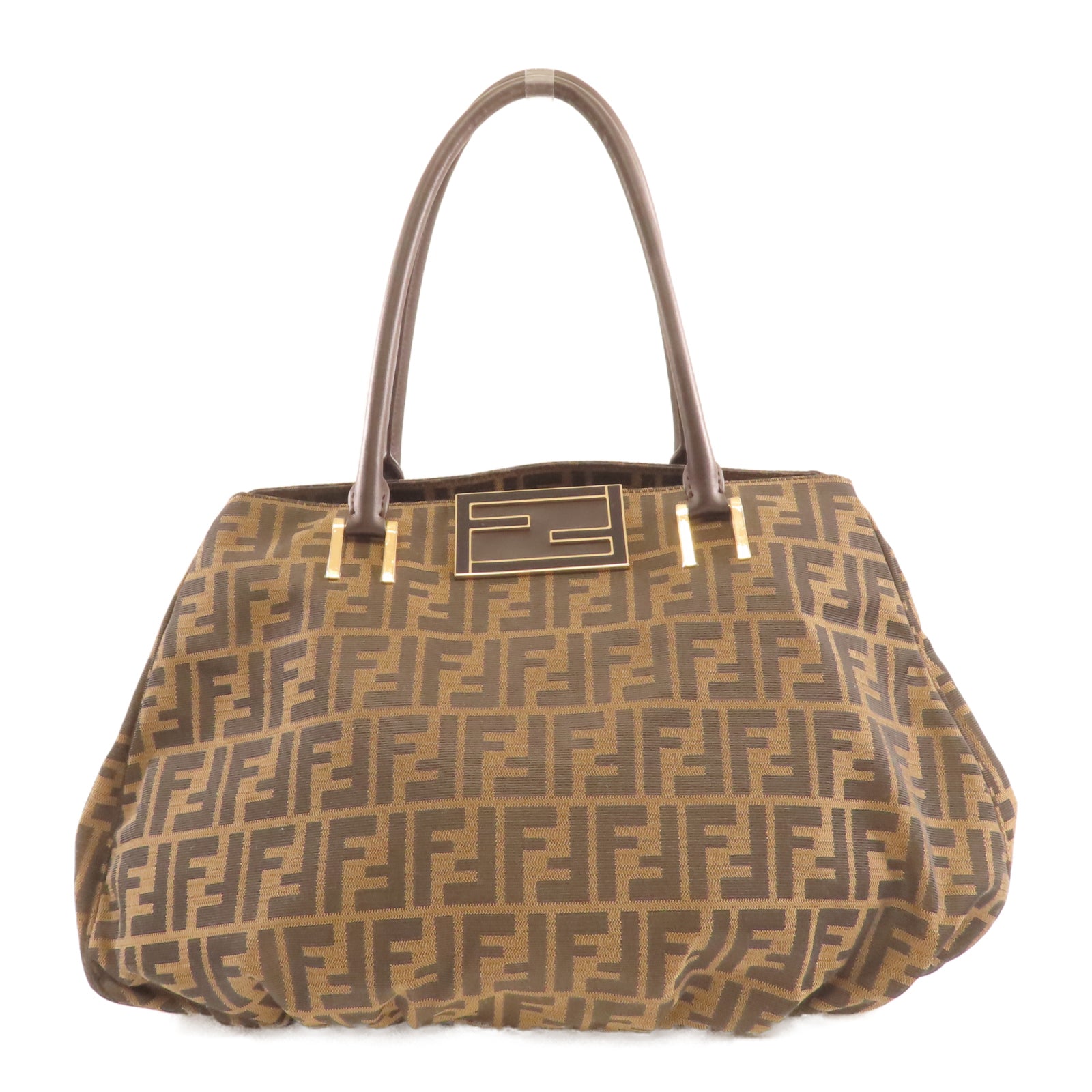 FENDI 帆布Shoulder Bag金扣肩背袋啡色