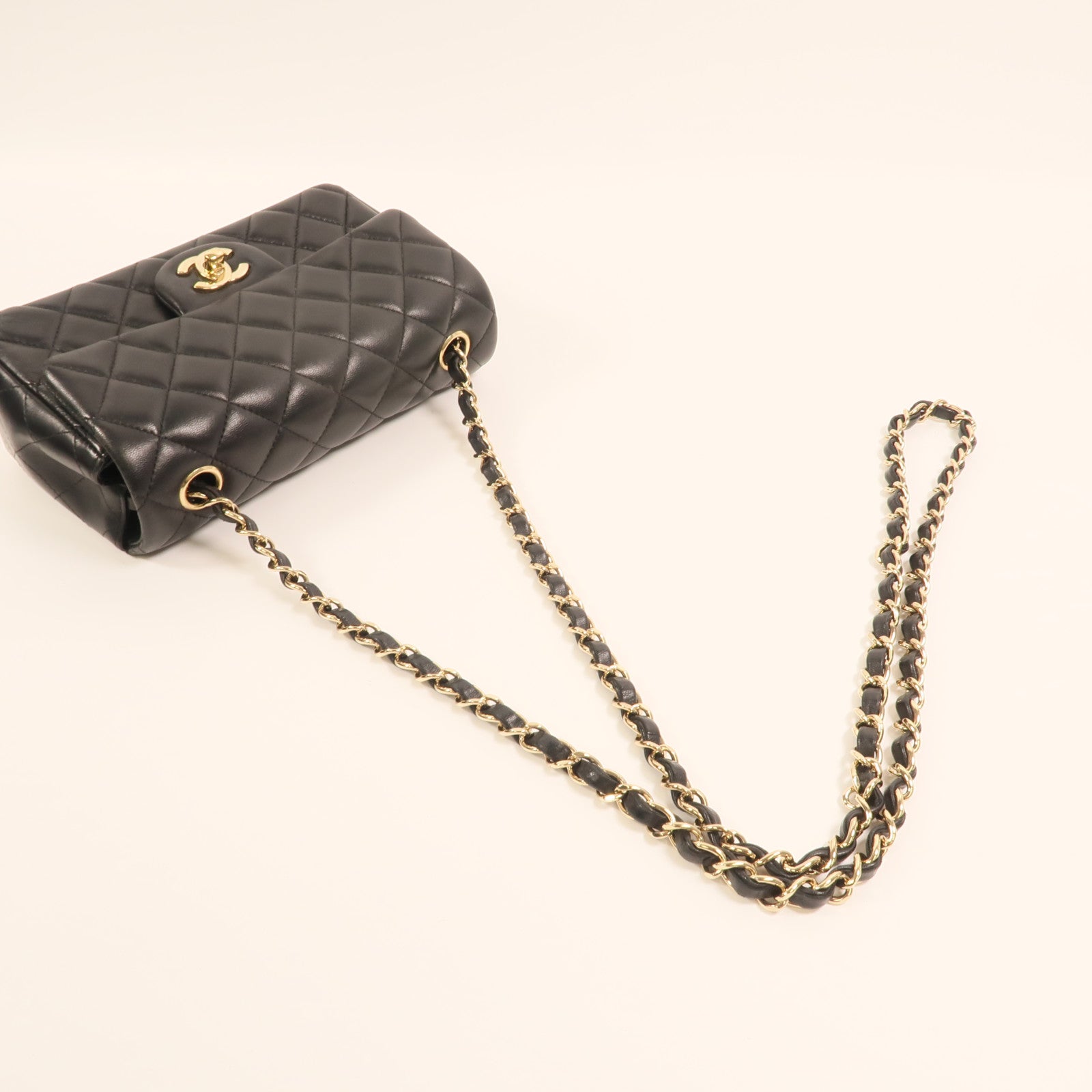 CHANEL 羊皮皮革Classic 20金扣鏈帶肩背袋