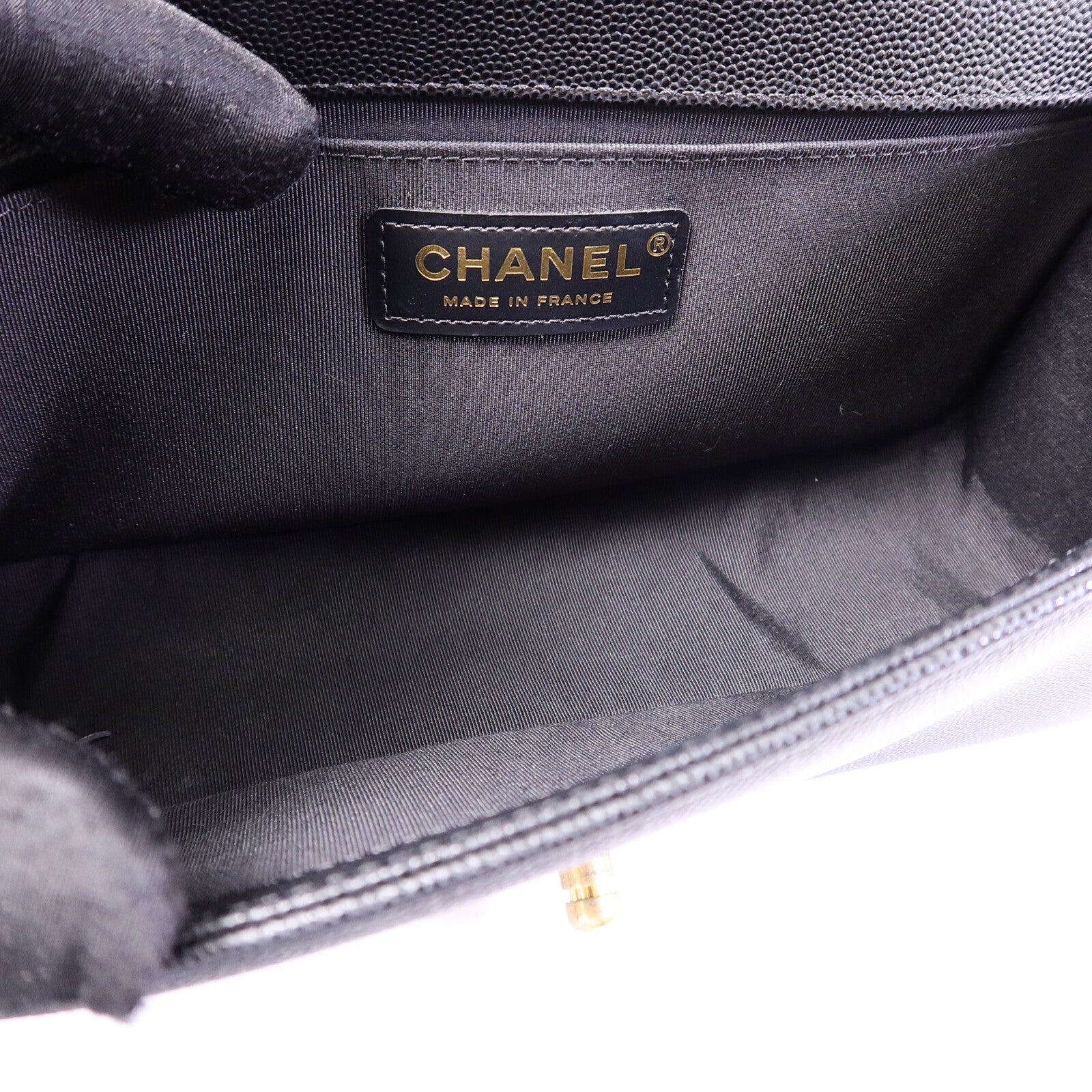 CHANEL 牛皮皮革Boy 25鏈帶肩背袋
