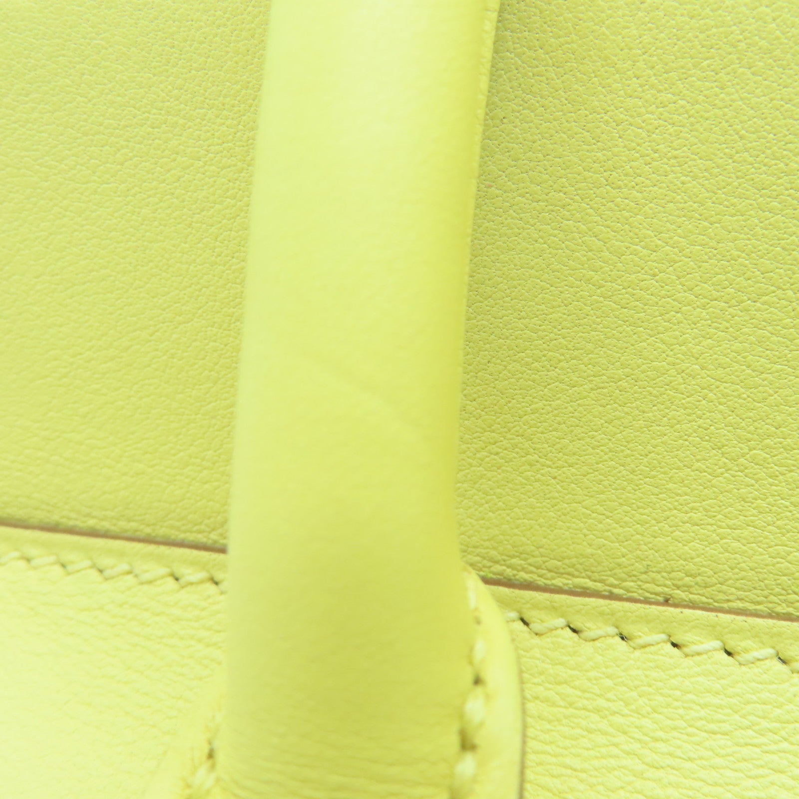 HERMES Swift Leather Tool Box 20 Silver Buckle Handle Shoulder Bag Jaune Poussin Yellow
