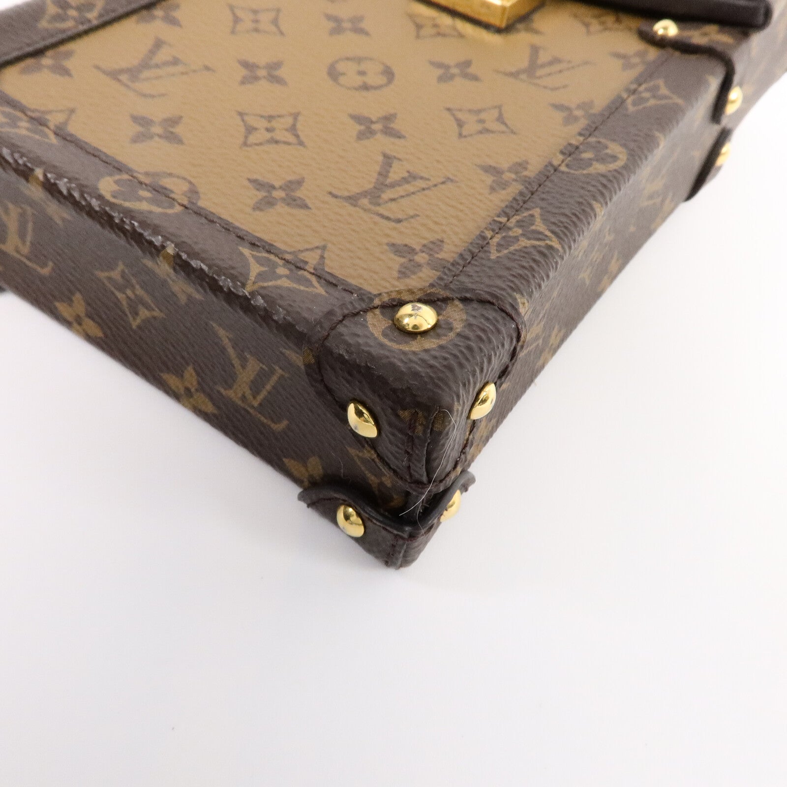 LOUIS VUITTON Monogram Reverse Trunk Vertical鏈帶肩背袋